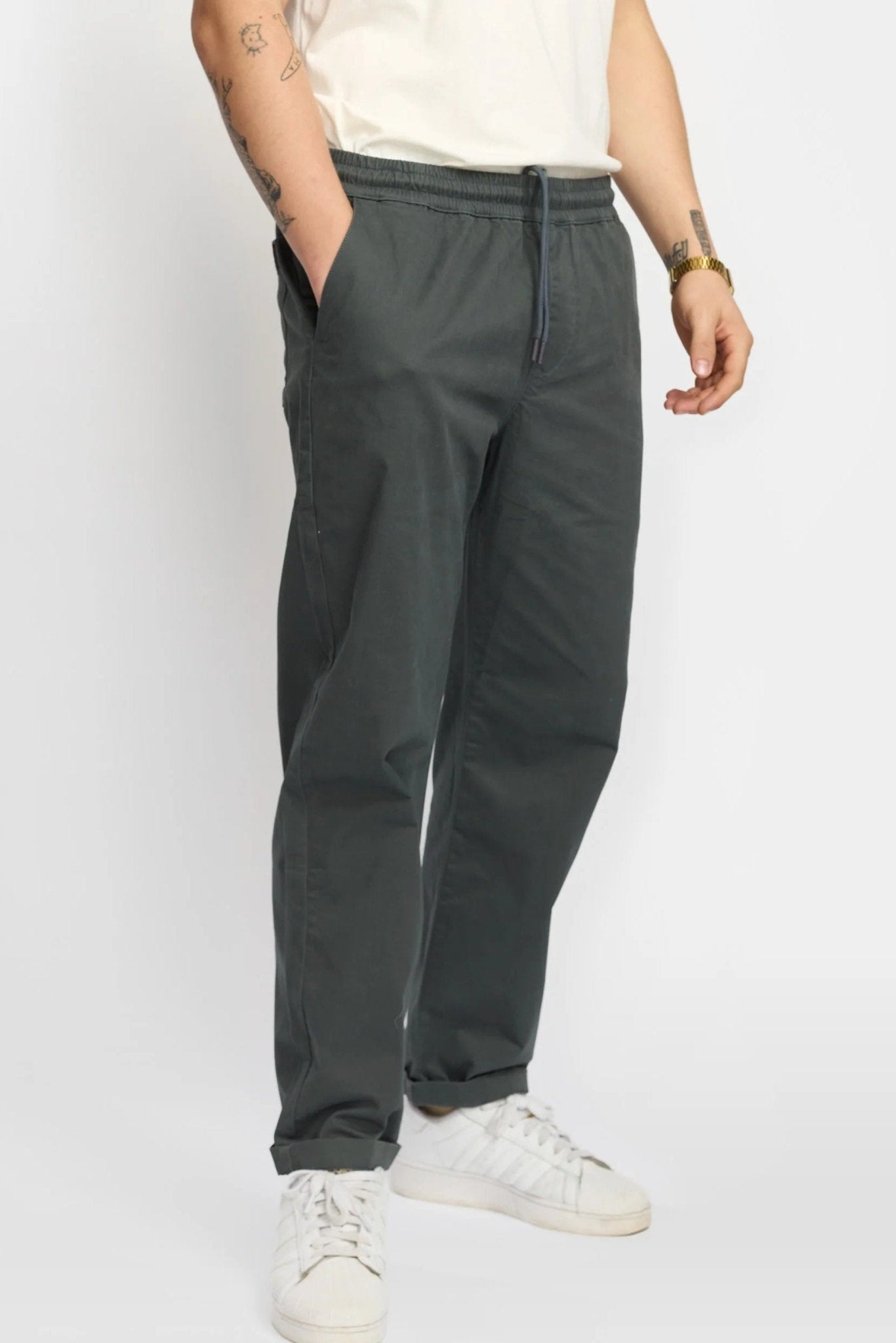 REVOLUTION-5871 Casual Trousers-Darkgrey-BACKYARD