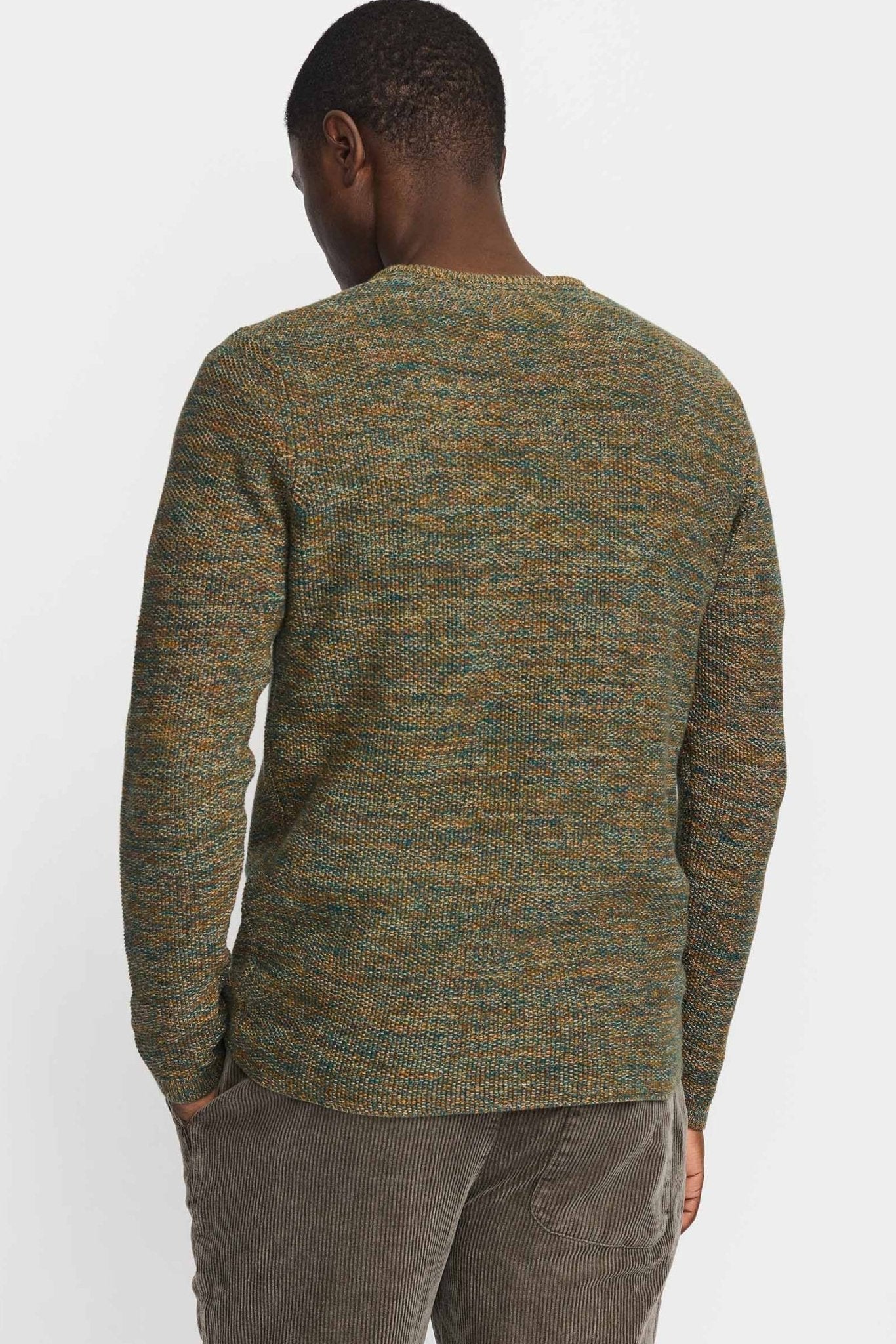 REVOLUTION-6009 Knit Sweater-Army-BACKYARD