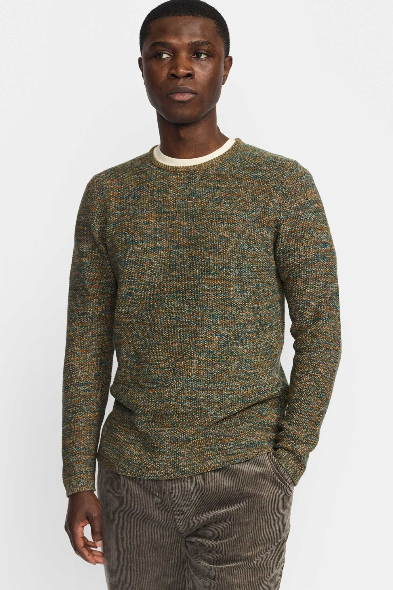 REVOLUTION-6009 Knit Sweater-Army-BACKYARD