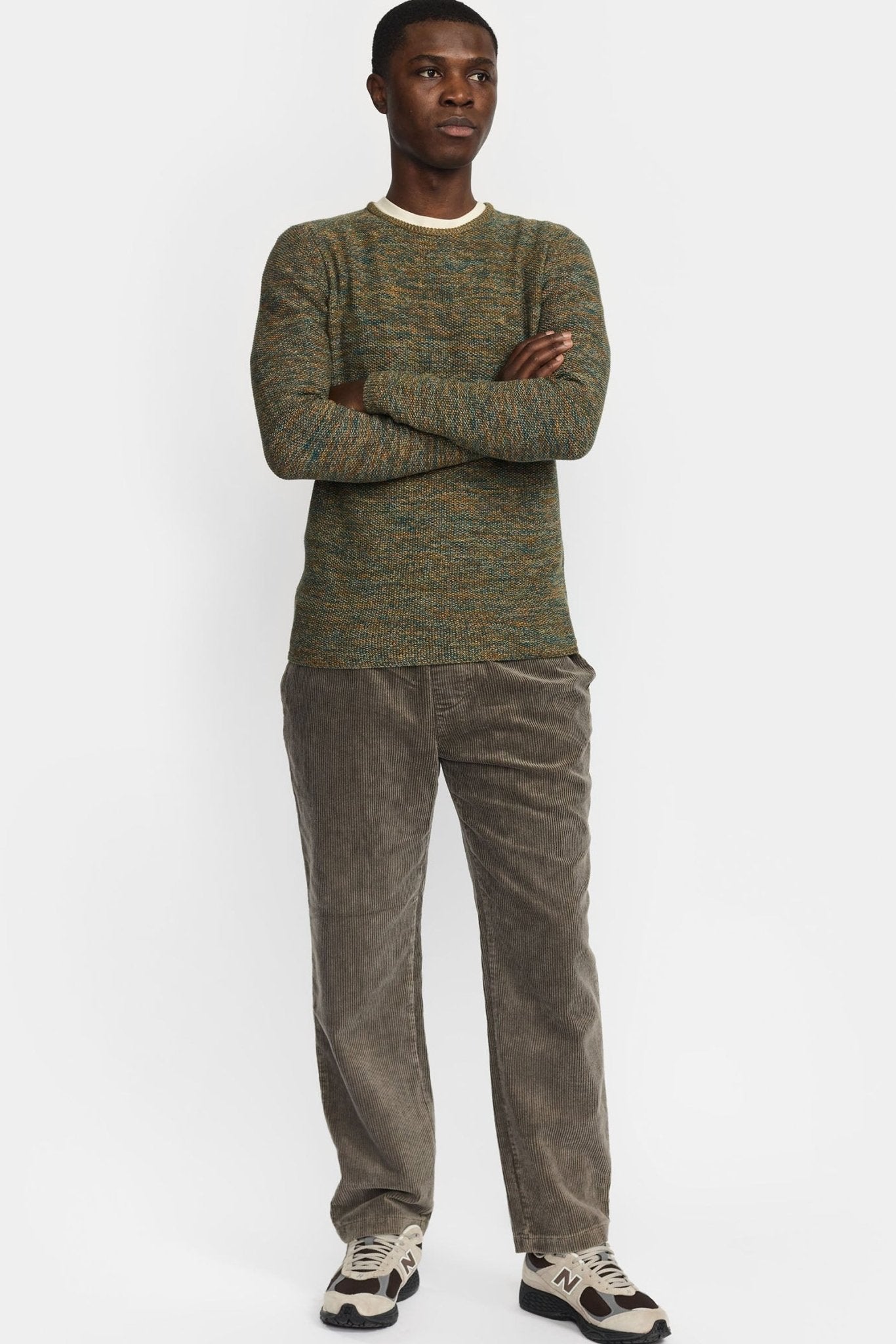 REVOLUTION-6009 Knit Sweater-Army-BACKYARD