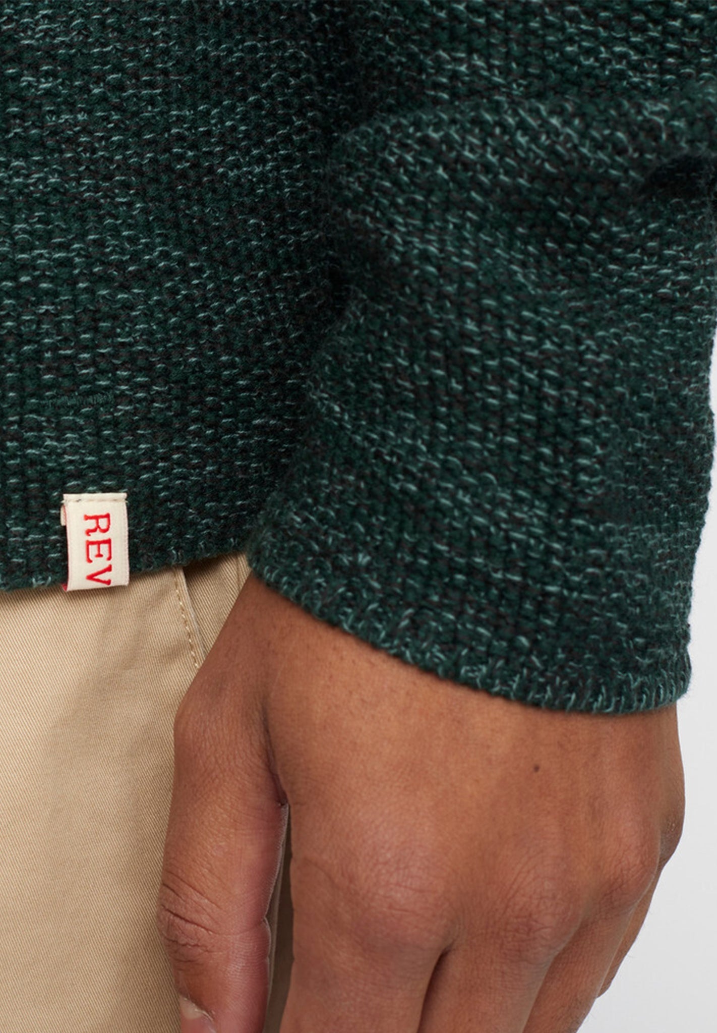 REVOLUTION - 6009 Knit Sweater - Green - BACKYARD