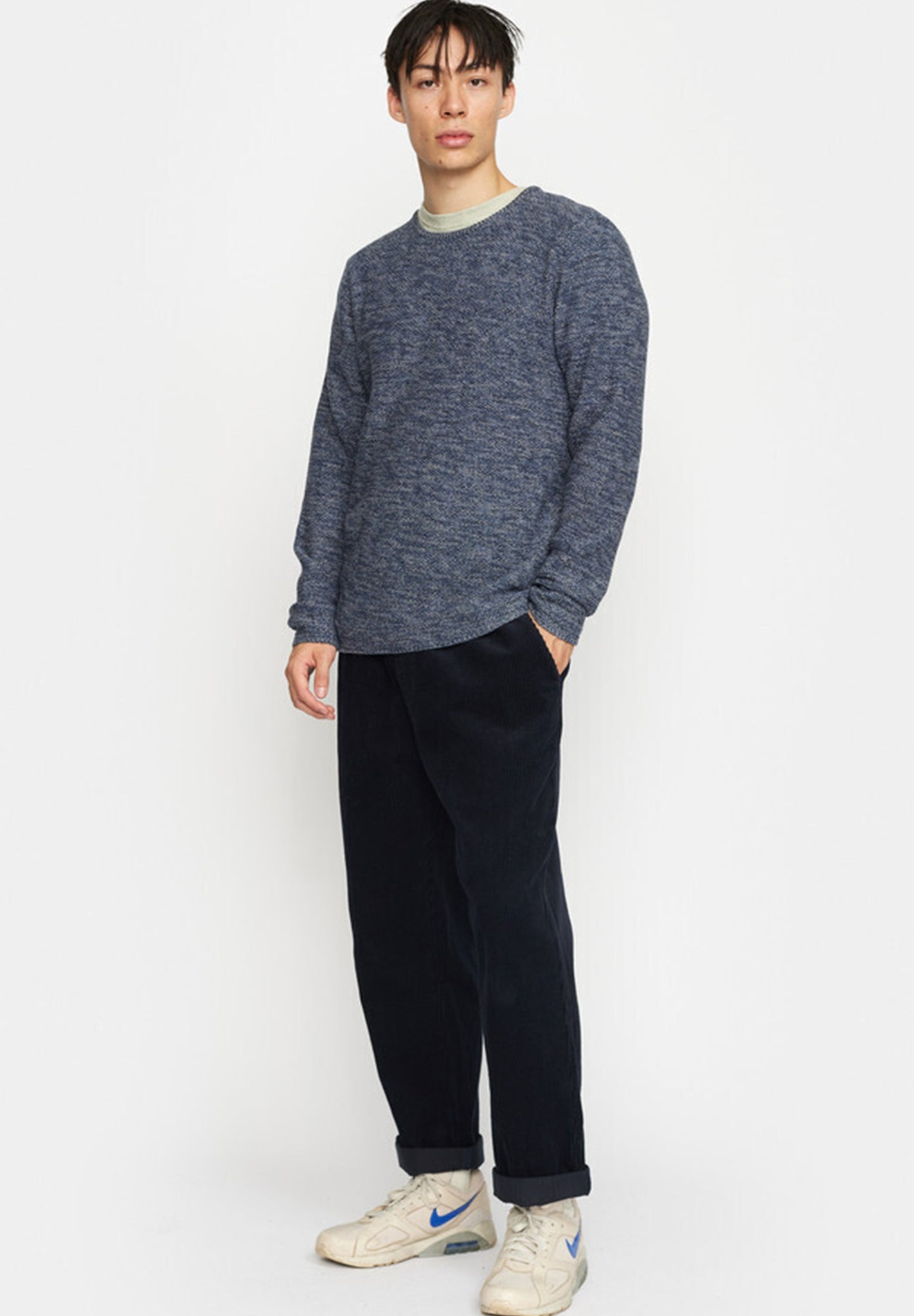 REVOLUTION - 6009 Knit Sweater - Dustblue - BACKYARD