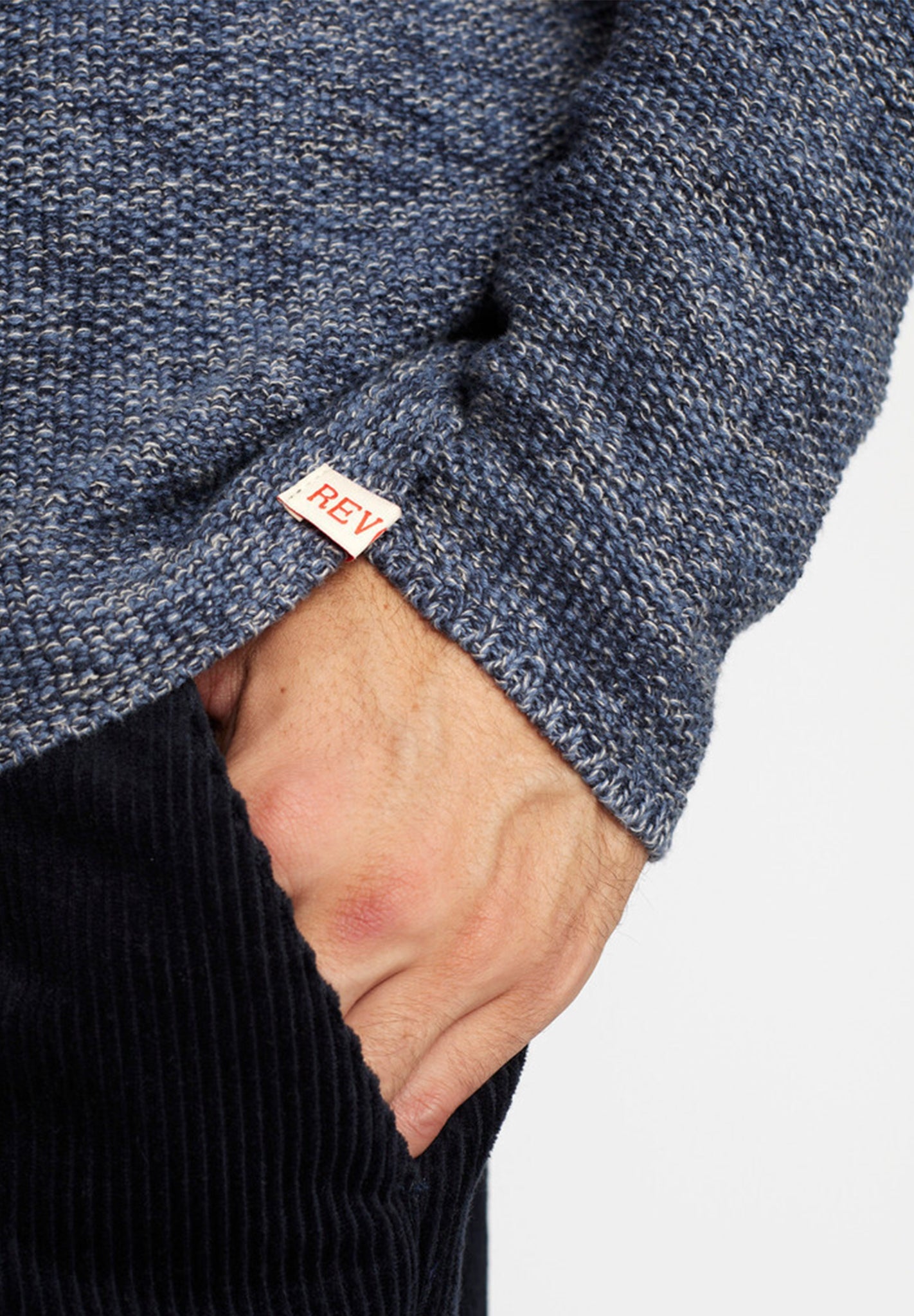 REVOLUTION - 6009 Knit Sweater - Dustblue - BACKYARD