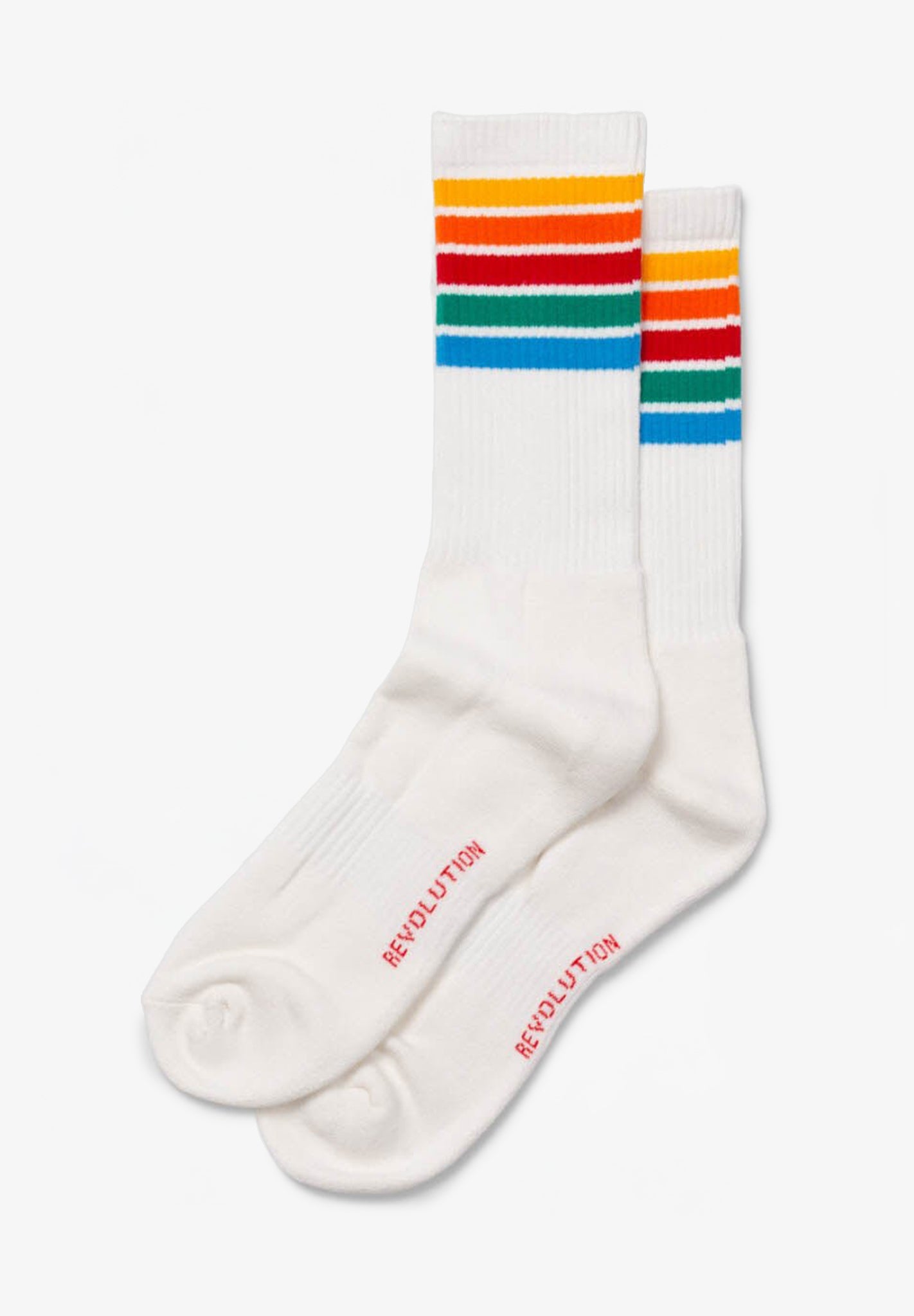 REVOLUTION - 8903 Jacquard Crew Socks - White - BACKYARD