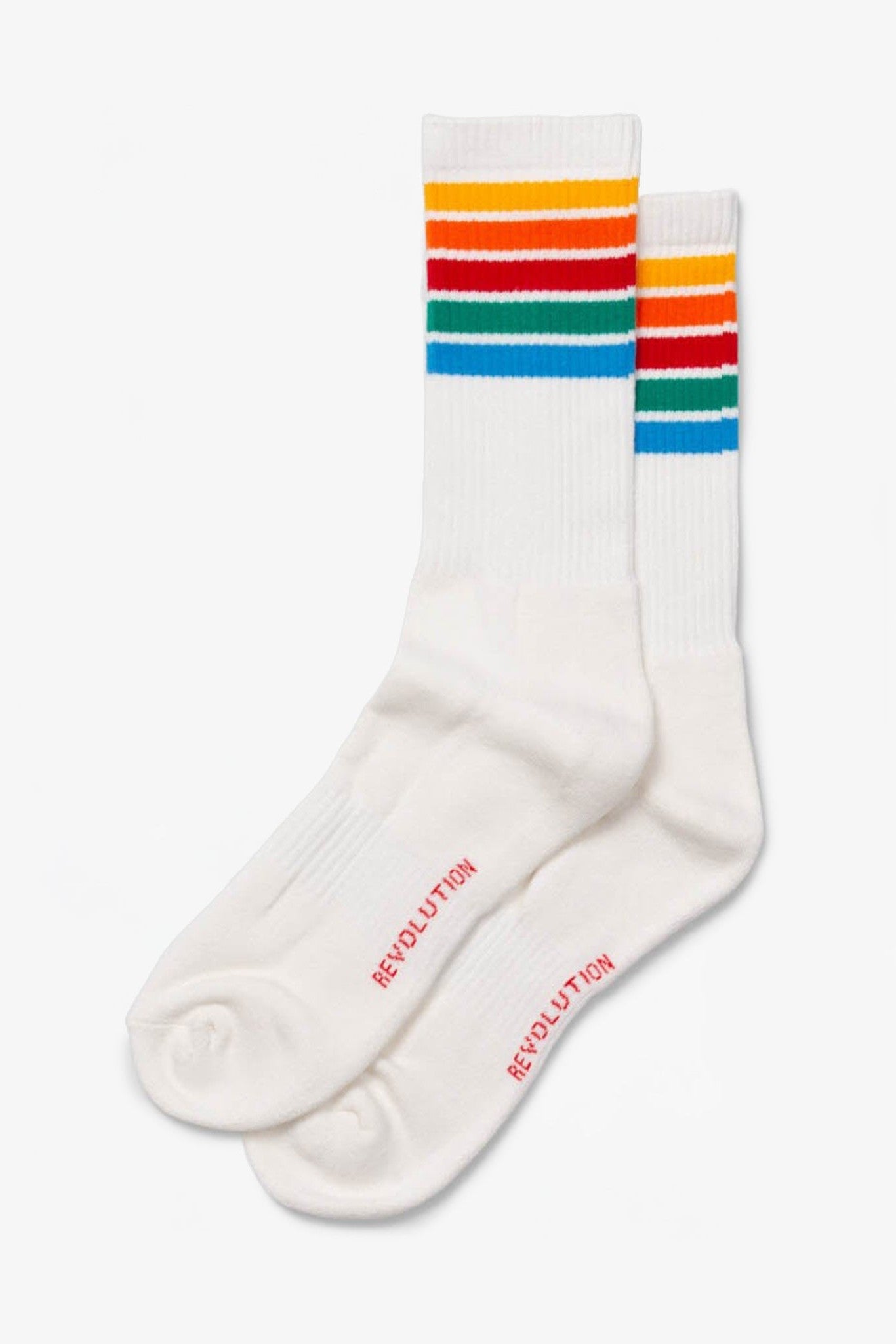 REVOLUTION - 8903 Jacquard Crew Socks - White - BACKYARD