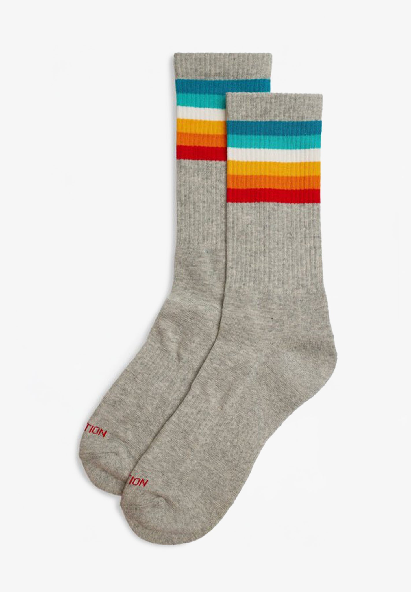 REVOLUTION - 8913 Jacquard Crew Socks - Grey Melange - BACKYARD
