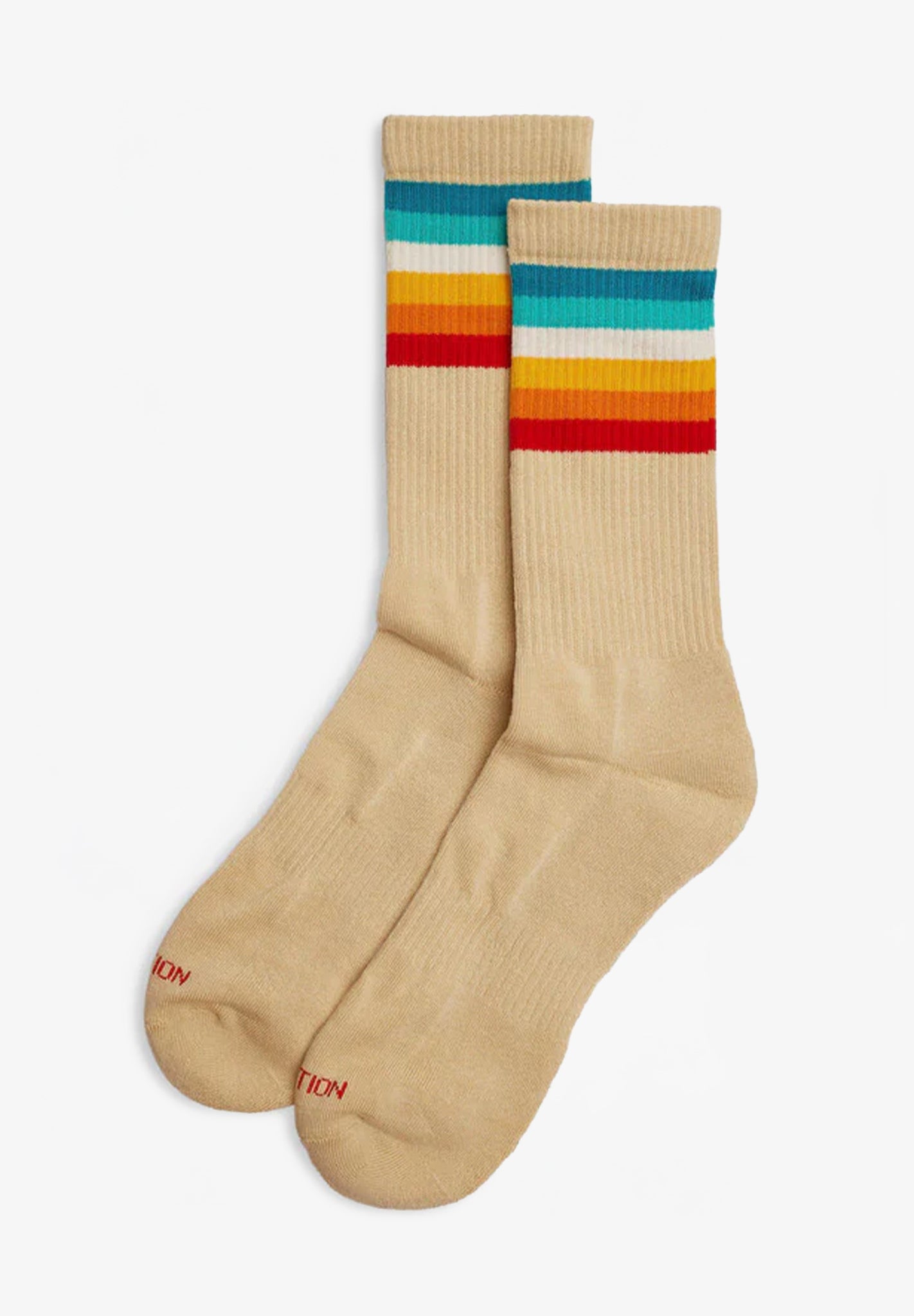 REVOLUTION - 8914 Jacquard Crew Socks - Beige - BACKYARD