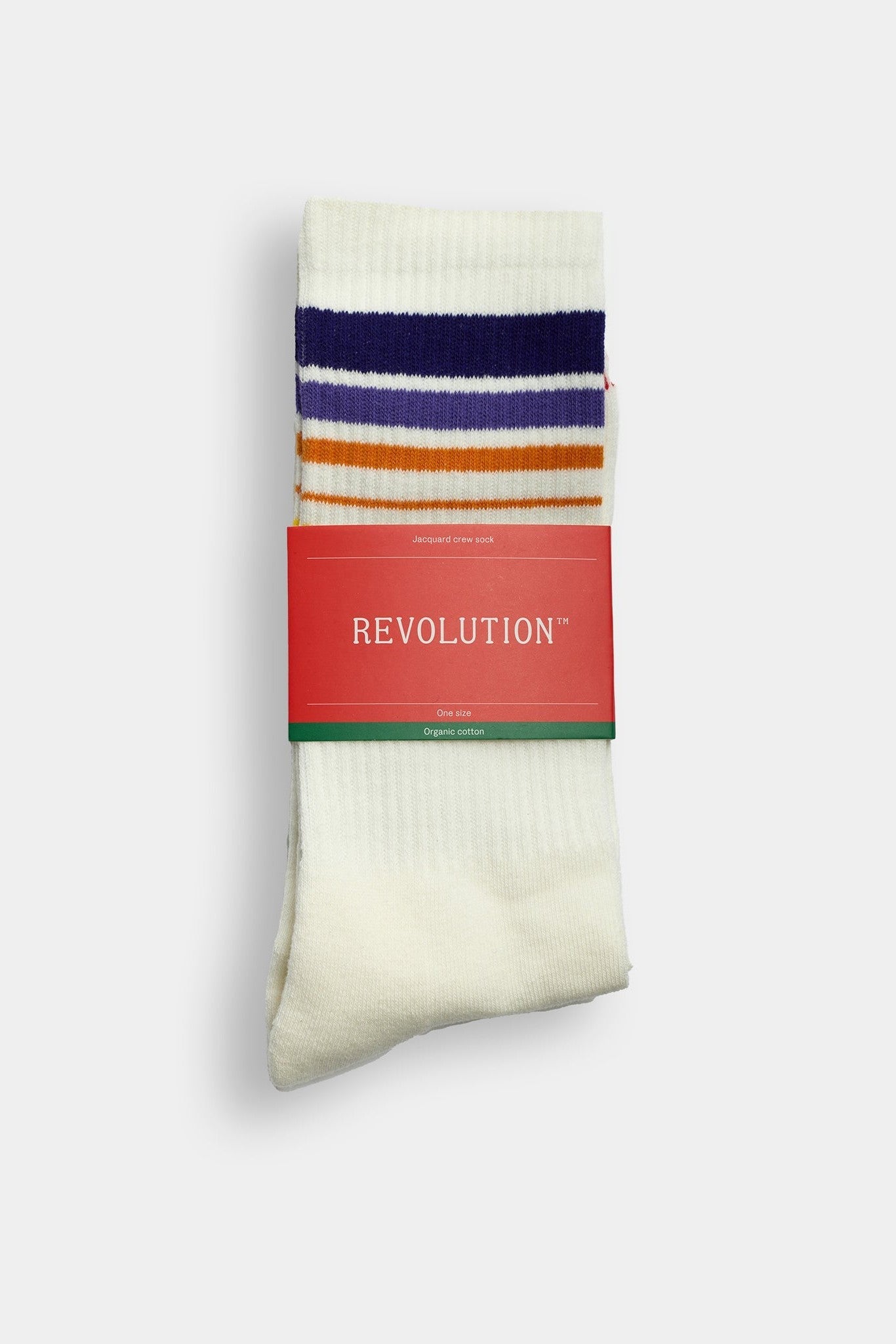 REVOLUTION - 8919 Jaquard Crew Socks - Offwhite - BACKYARD