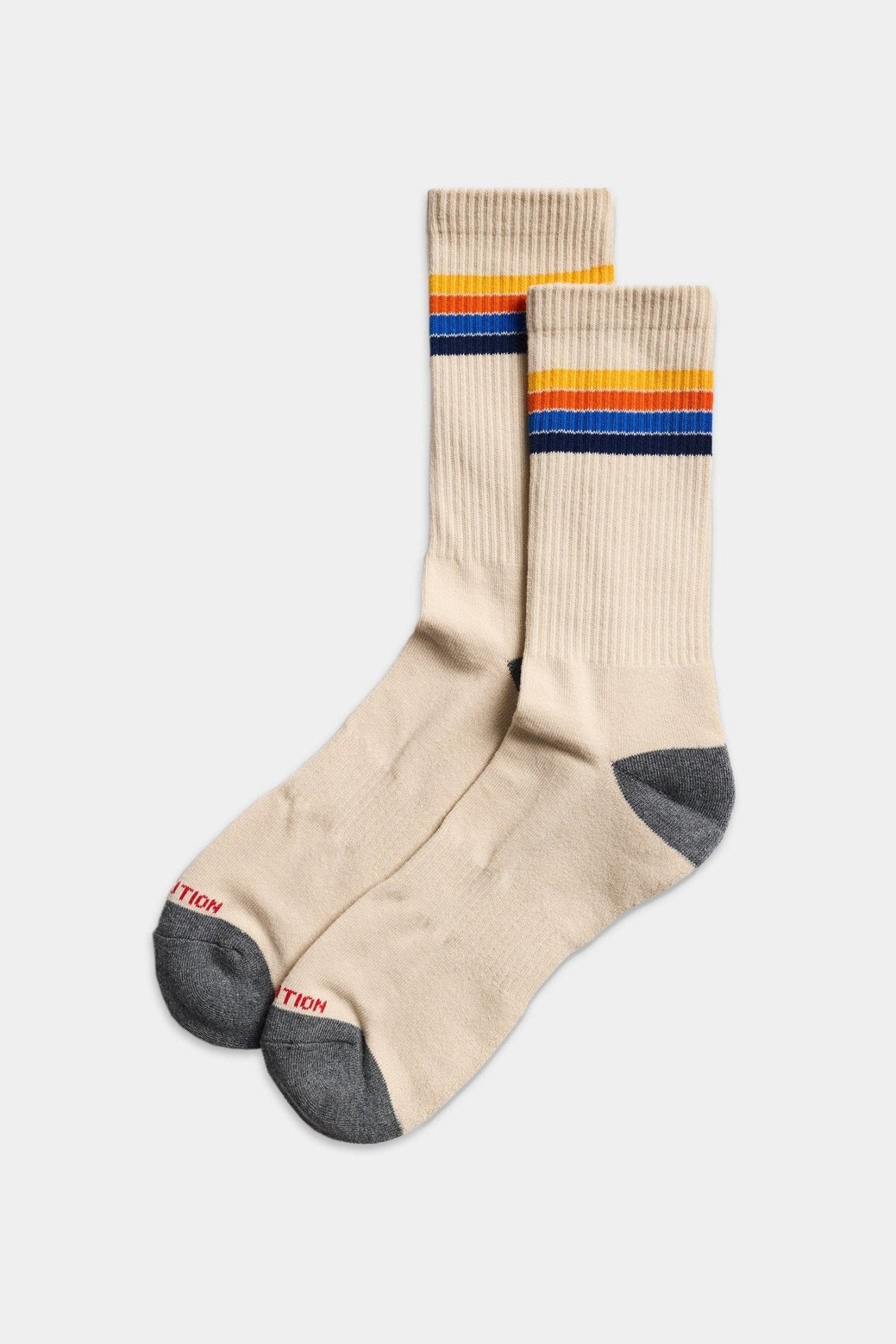 REVOLUTION-8928 Jaquard Crew Socks-Offwhite-BACKYARD