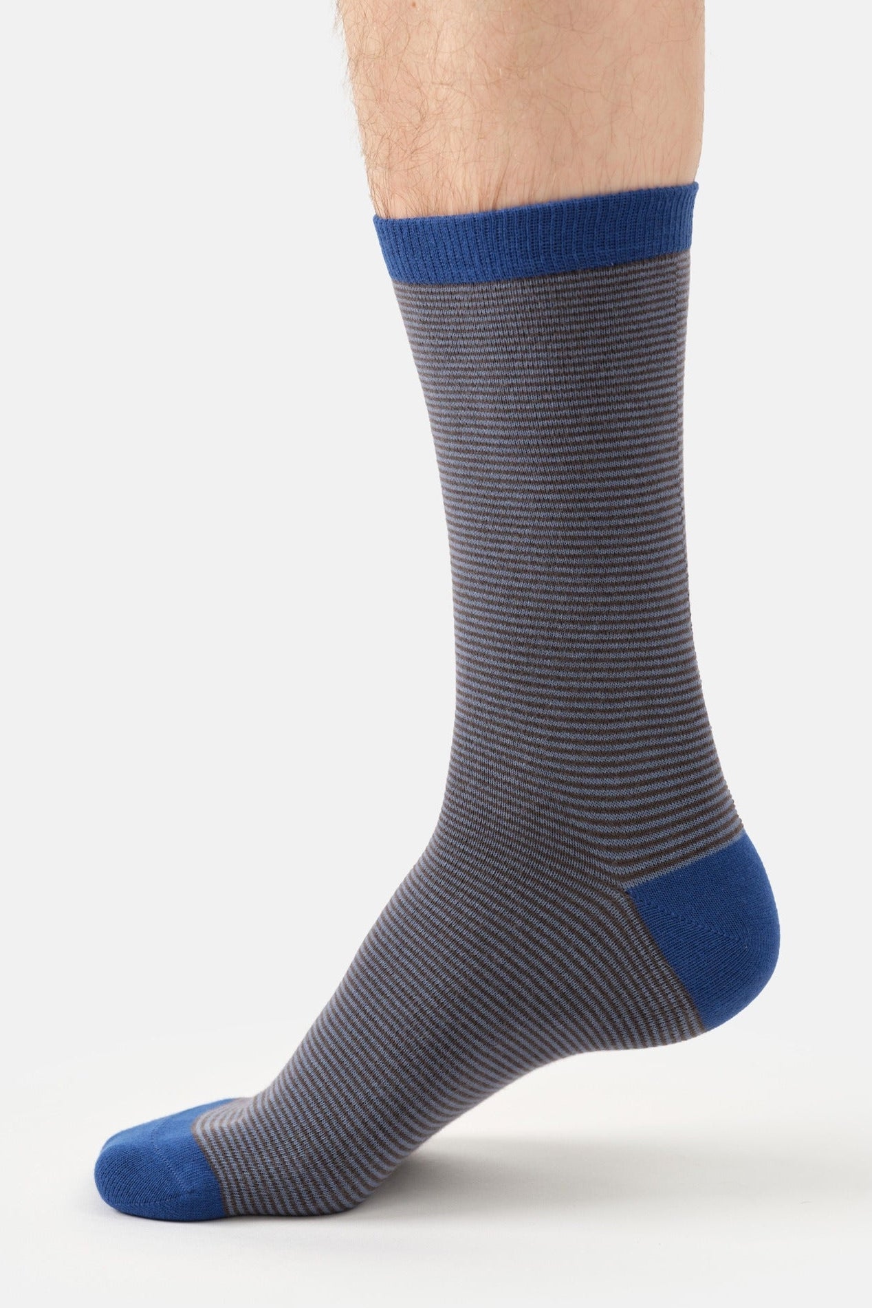 THOUGHT - Men’s Stripe Crew Socks - Brown - BACKYARD