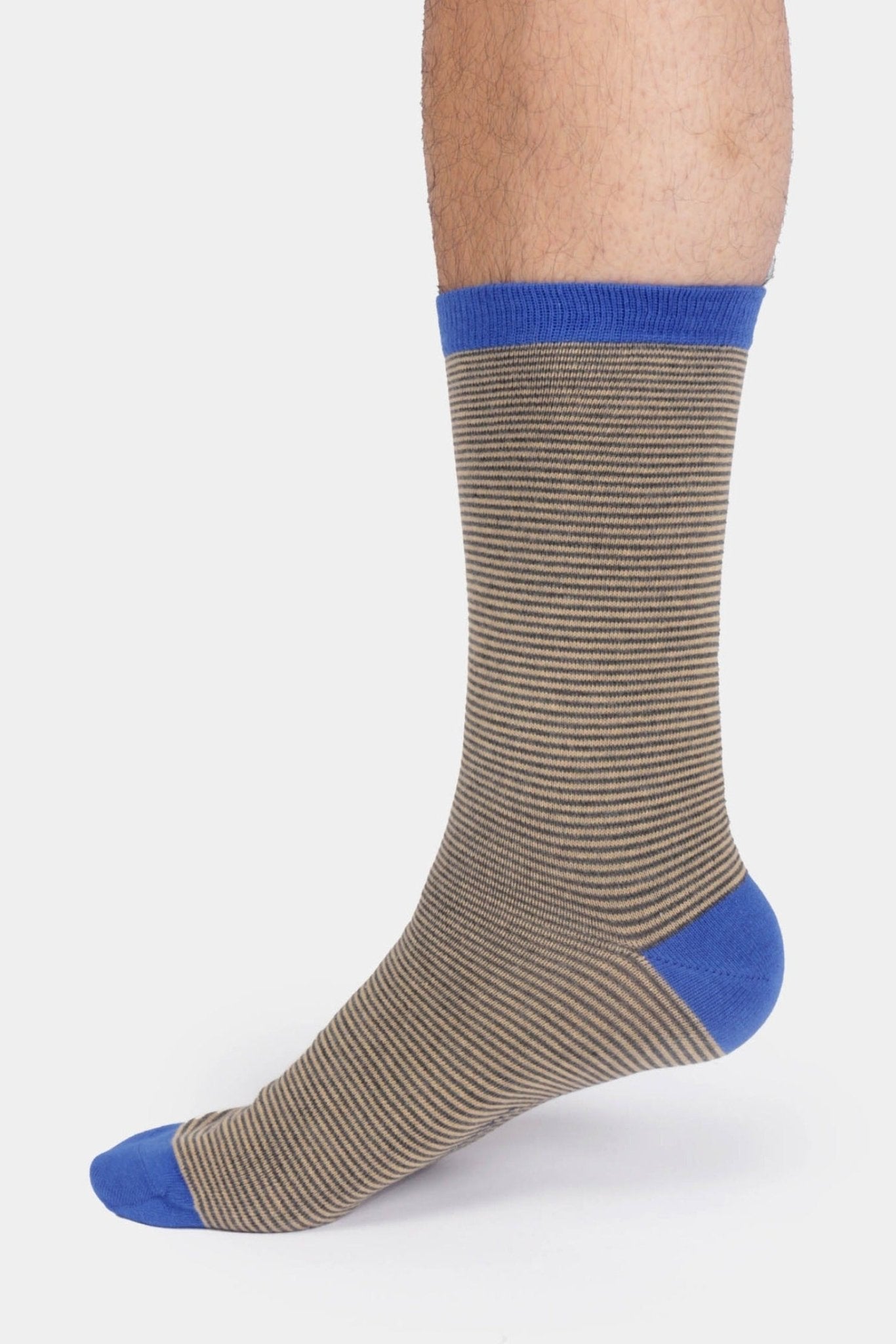 THOUGHT - Men’s Stripe Crew Socks - Sand Yellow - BACKYARD