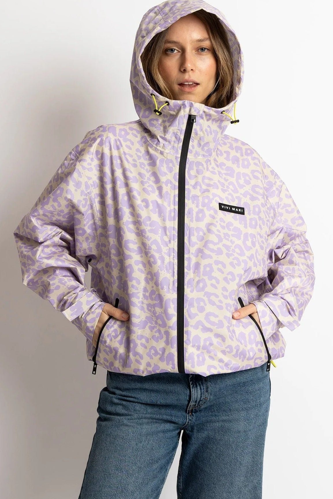 VIVI MARI-Rain Jacket Leo Splashes-Lavender Grey-BACKYARD