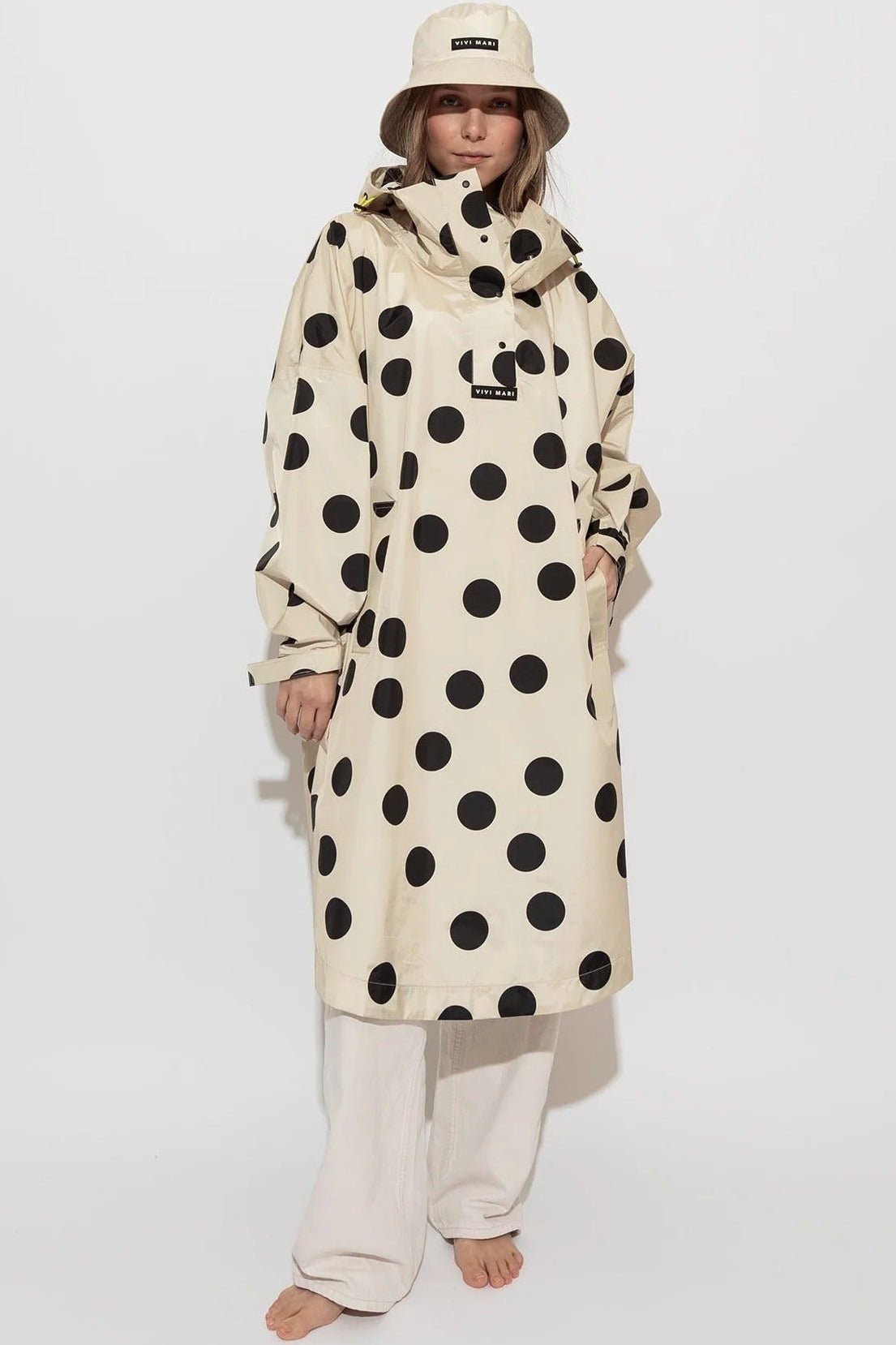 VIVI MARI-Raincoat Dots-Black Sand-BACKYARD