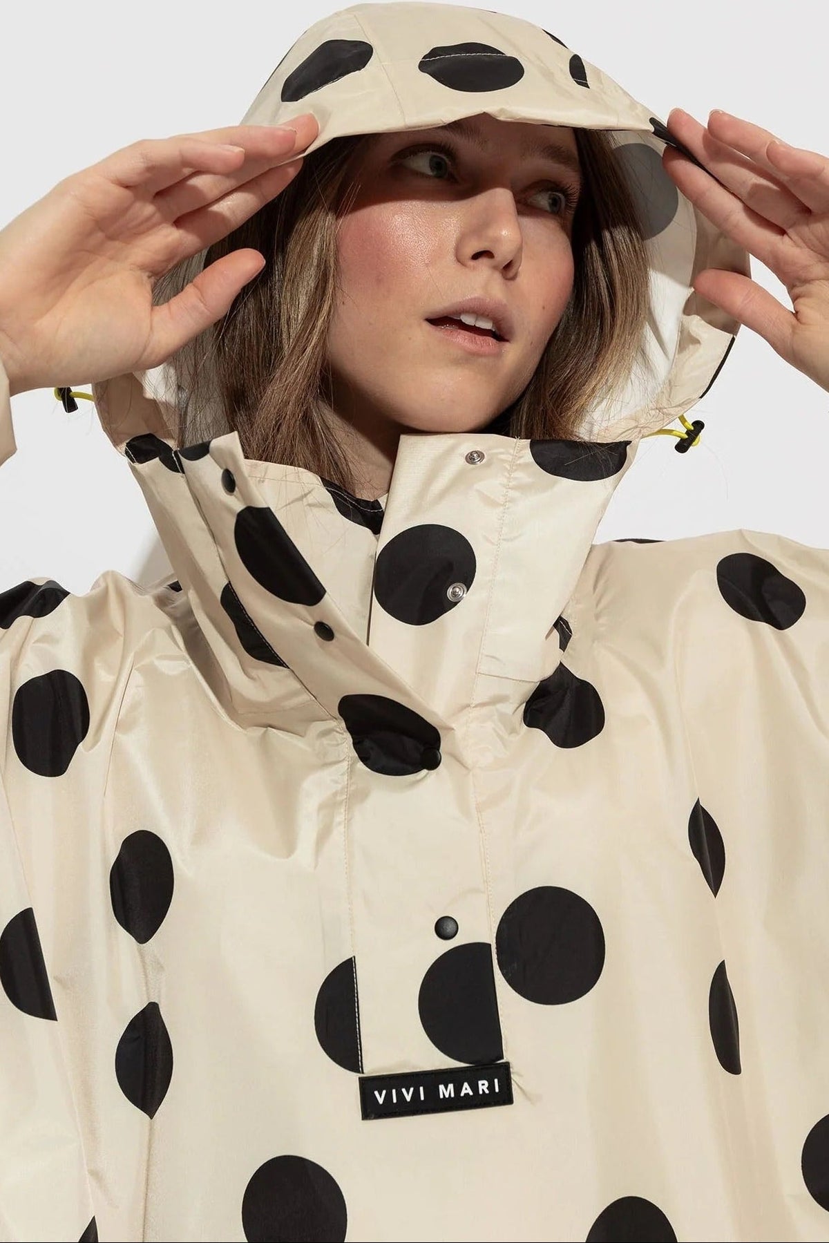 VIVI MARI-Raincoat Dots-Black Sand-BACKYARD