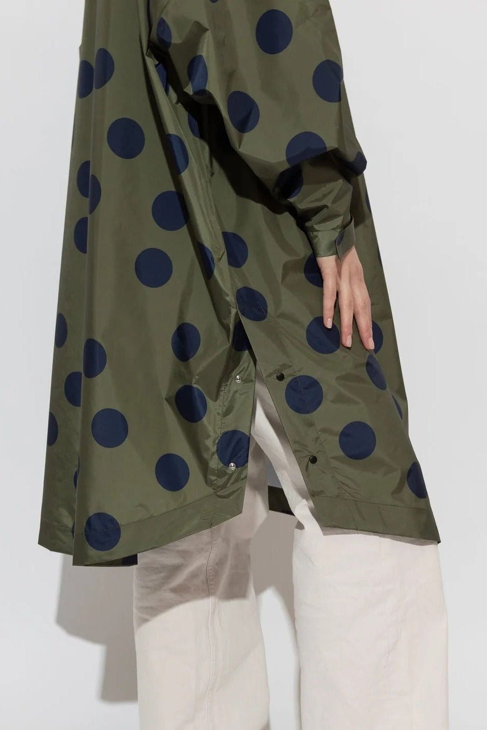 VIVI MARI-Raincoat Dots-Olive Navy-BACKYARD