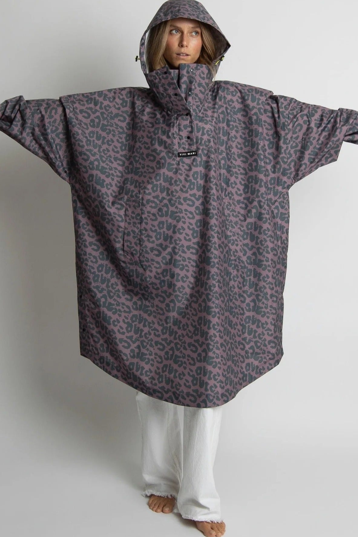 VIVI MARI-Raincoat Leo Splashes-Dark Grey Ash Plum-BACKYARD