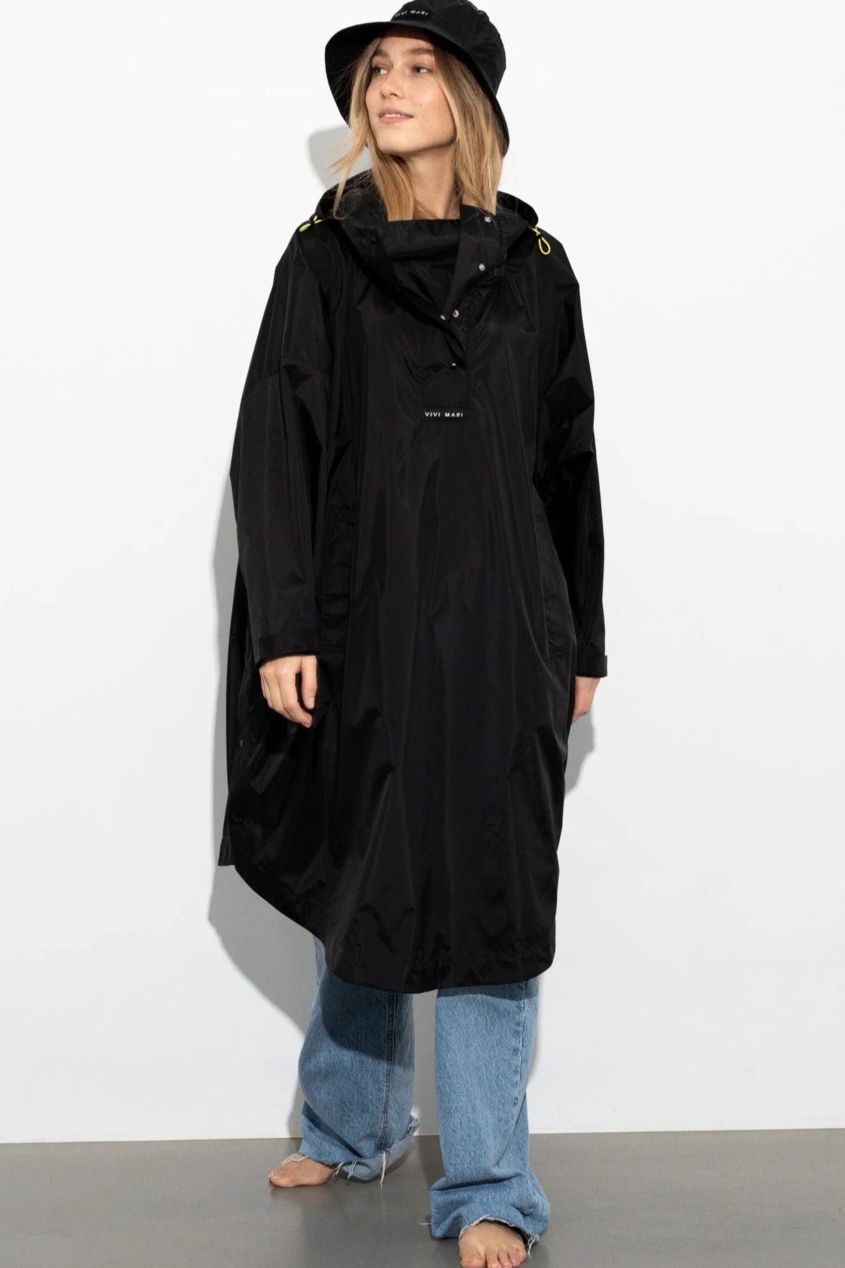 VIVI MARI-Raincoat Solid-Black-BACKYARD