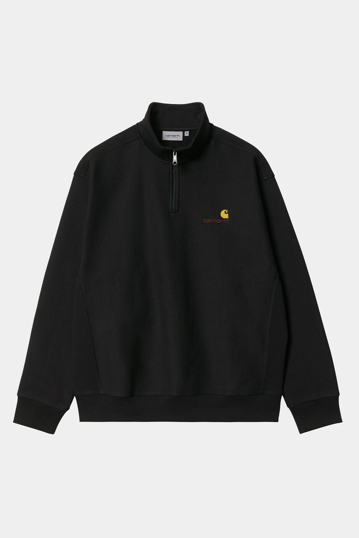 CARHARTT WIP - Half Zip American Script Sweat - Black - BACKYARD