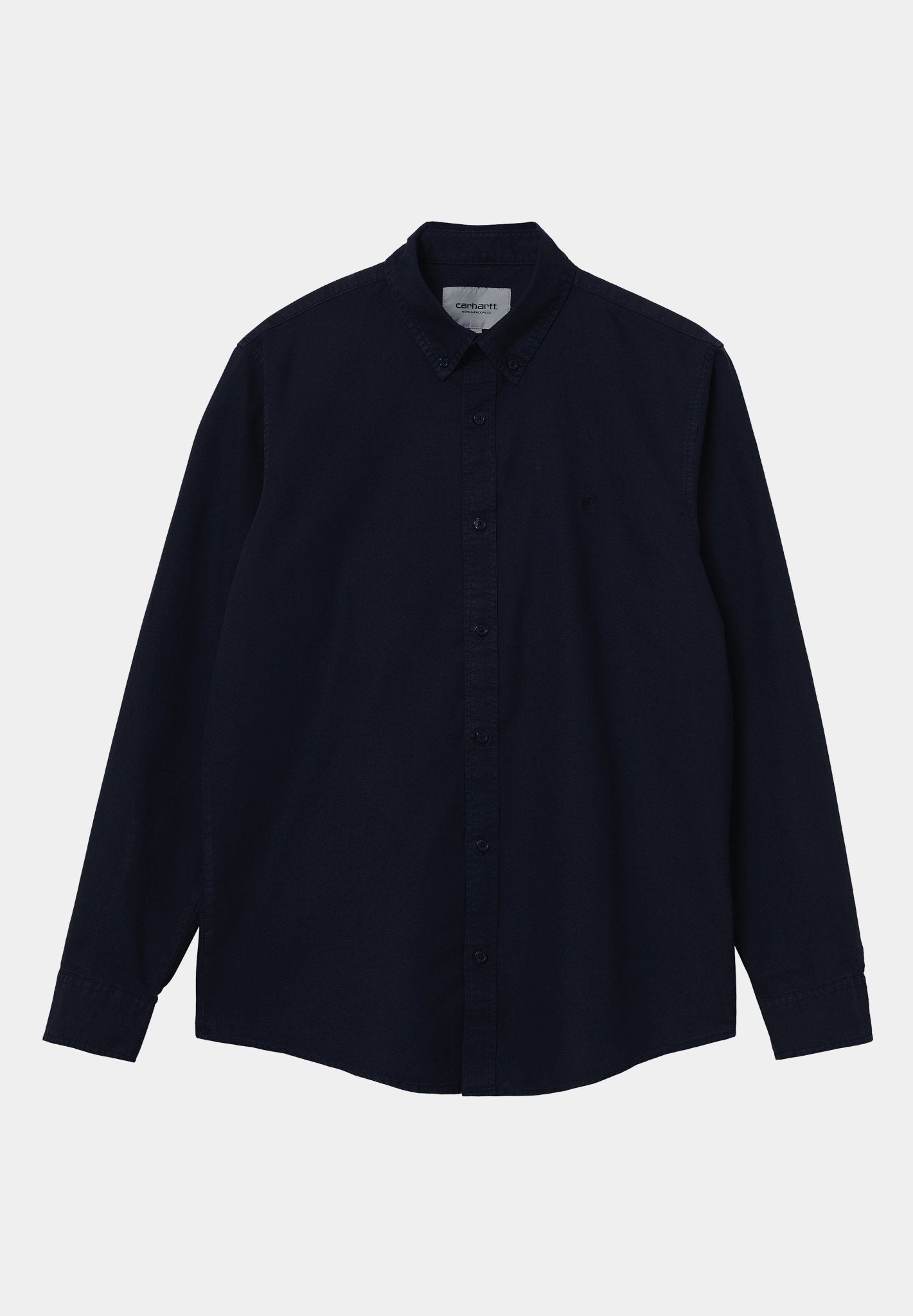 CARHARTT WIP - L/S Bolton Shirt - Dark Navy Garment Dyed - BACKYARD
