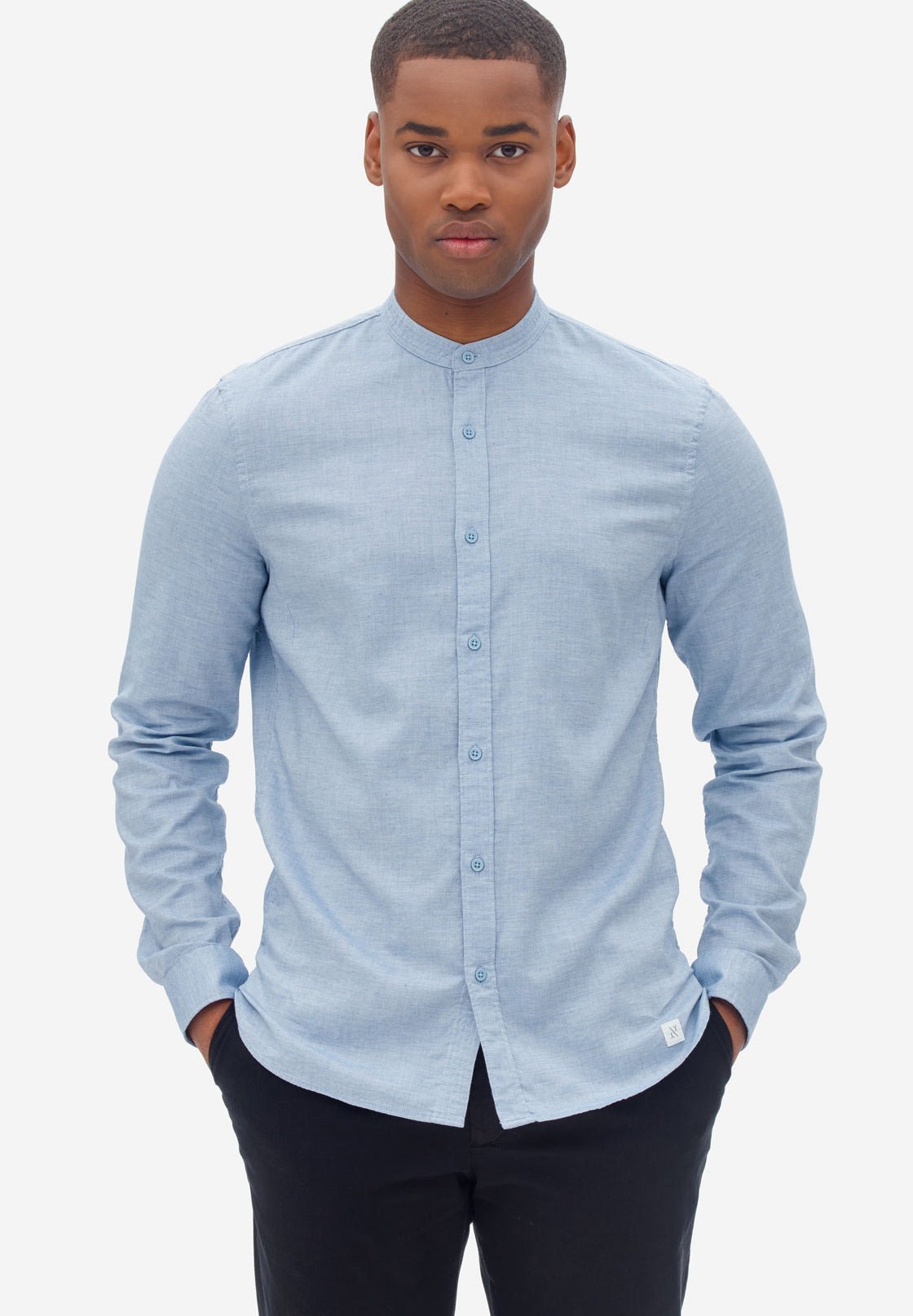 NOWADAYS - Oxford Melange Shirt - Zen Blue - BACKYARD