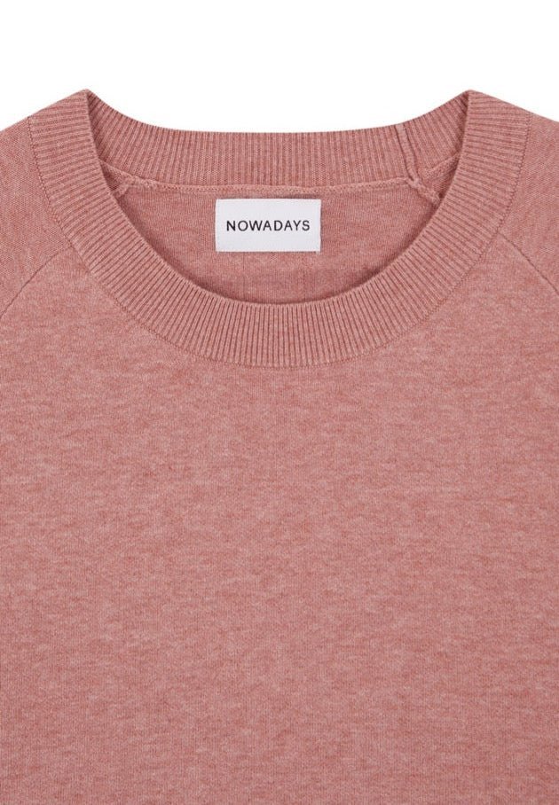 NOWADAYS - Signature Raglan Mouline Sweater - Ash Rose - BACKYARD