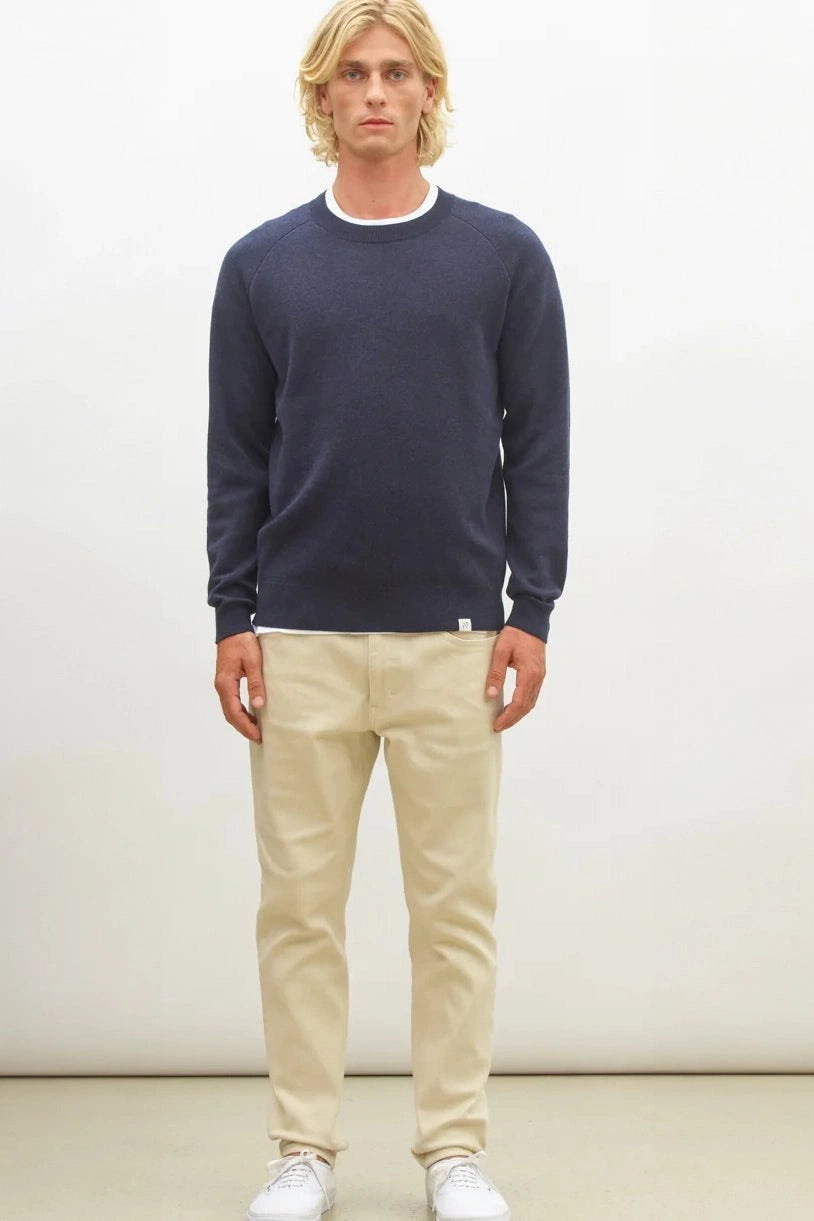 NOWADAYS - Signature Raglan Mouline Sweater - Sky Captain - BACKYARD