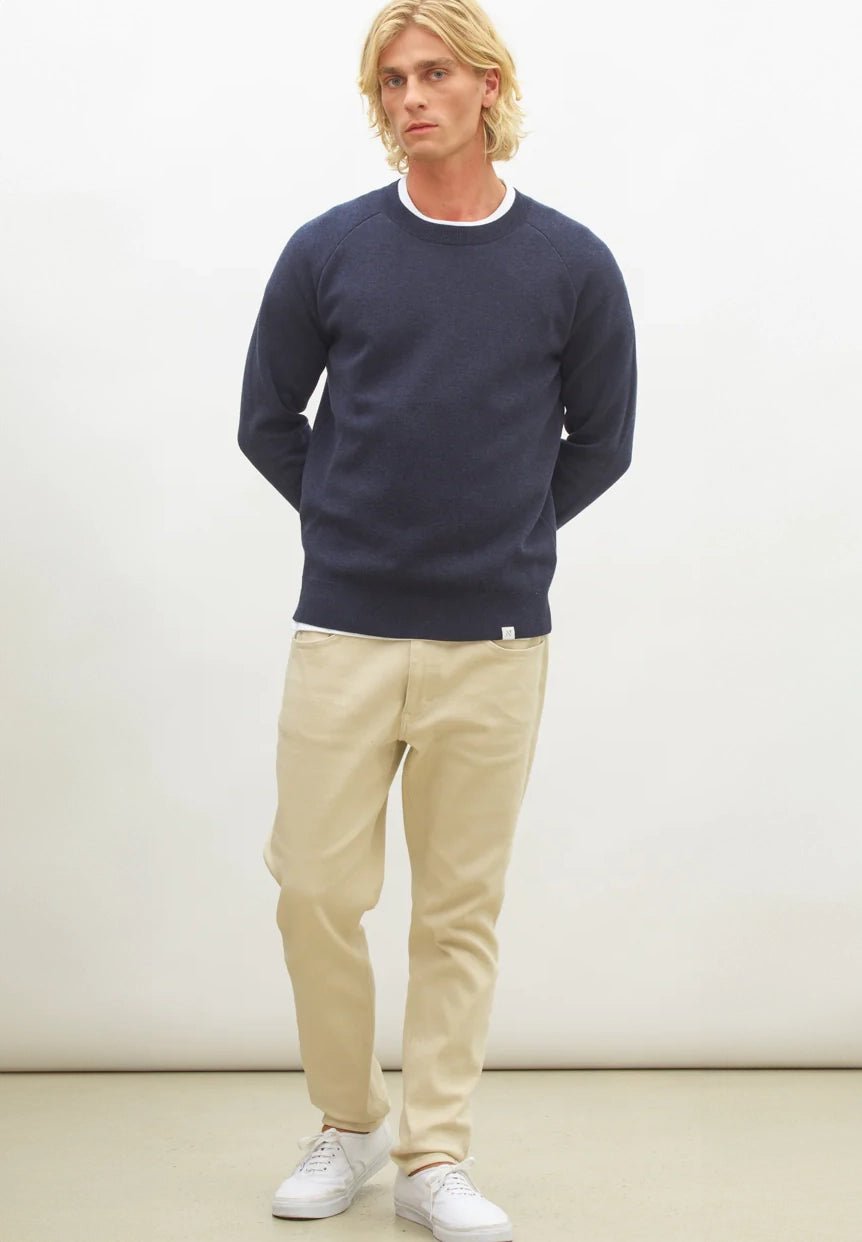 NOWADAYS - Signature Raglan Mouline Sweater - Sky Captain - BACKYARD