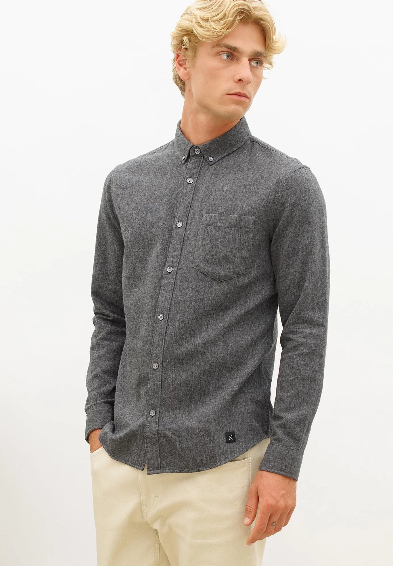 NOWADAYS - Soft Brushed Shirt - Anthra - BACKYARD