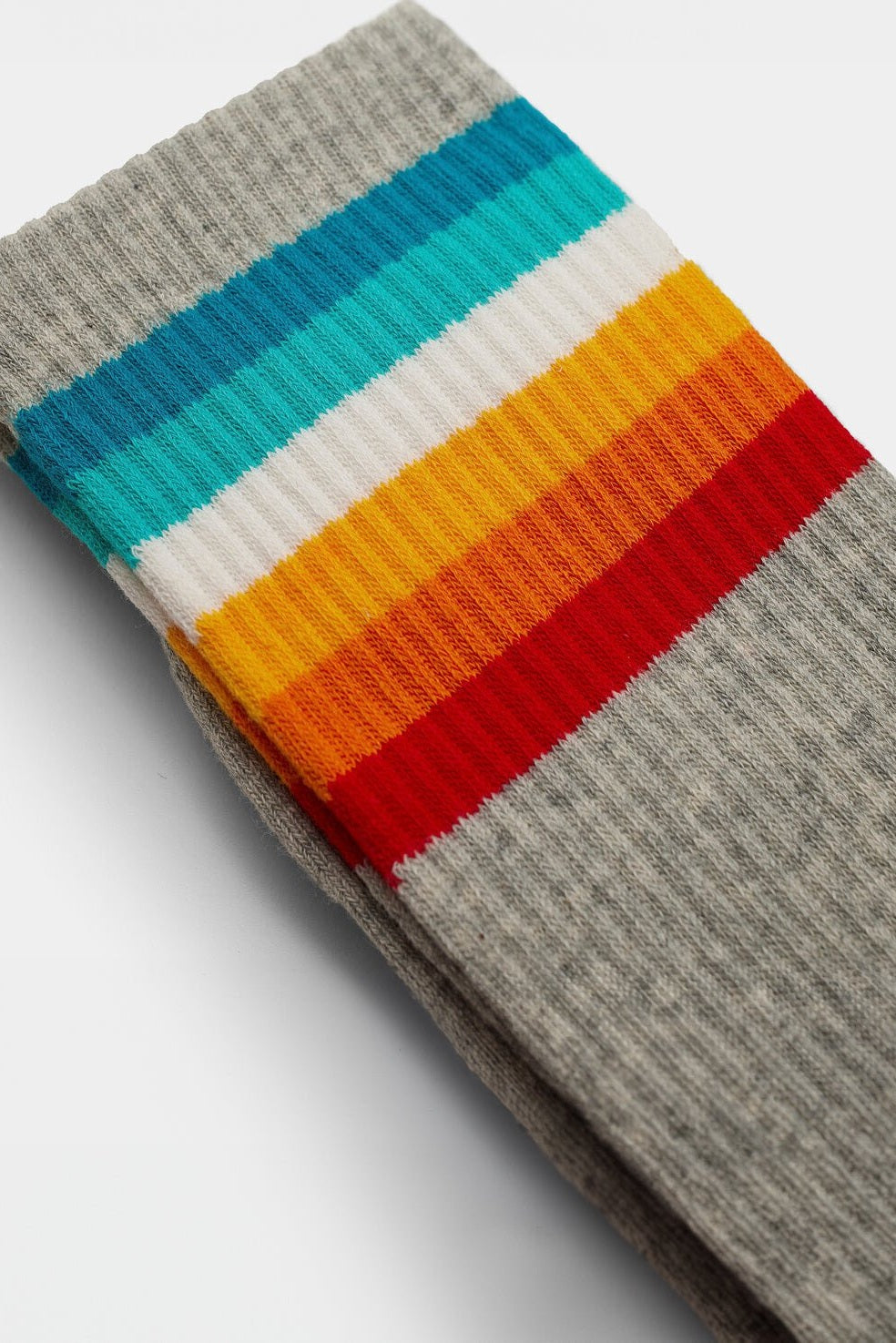 REVOLUTION - 8913 Jacquard Crew Socks - Grey Melange - BACKYARD