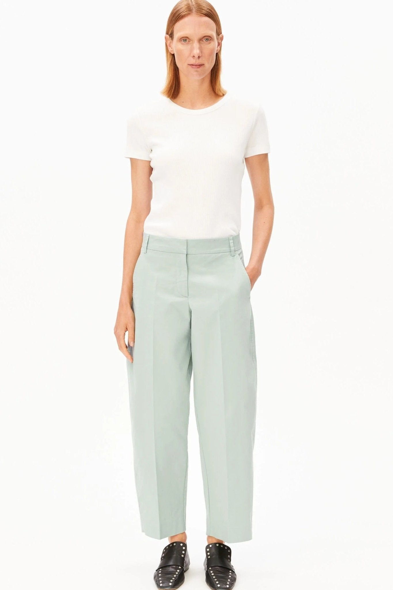 ARMEDANGELS - Barrel Leg Twill Pant - Foam - BACKYARD