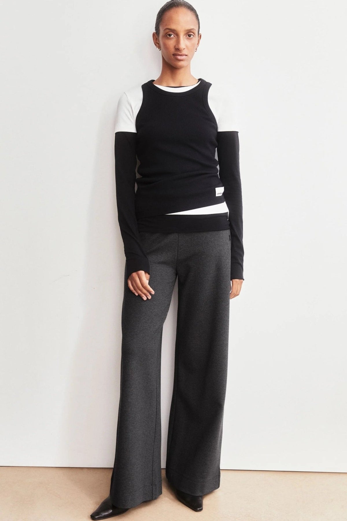ARMEDANGELS-Basic Jersey Wide Leg Pant-Steel Melange-BACKYARD