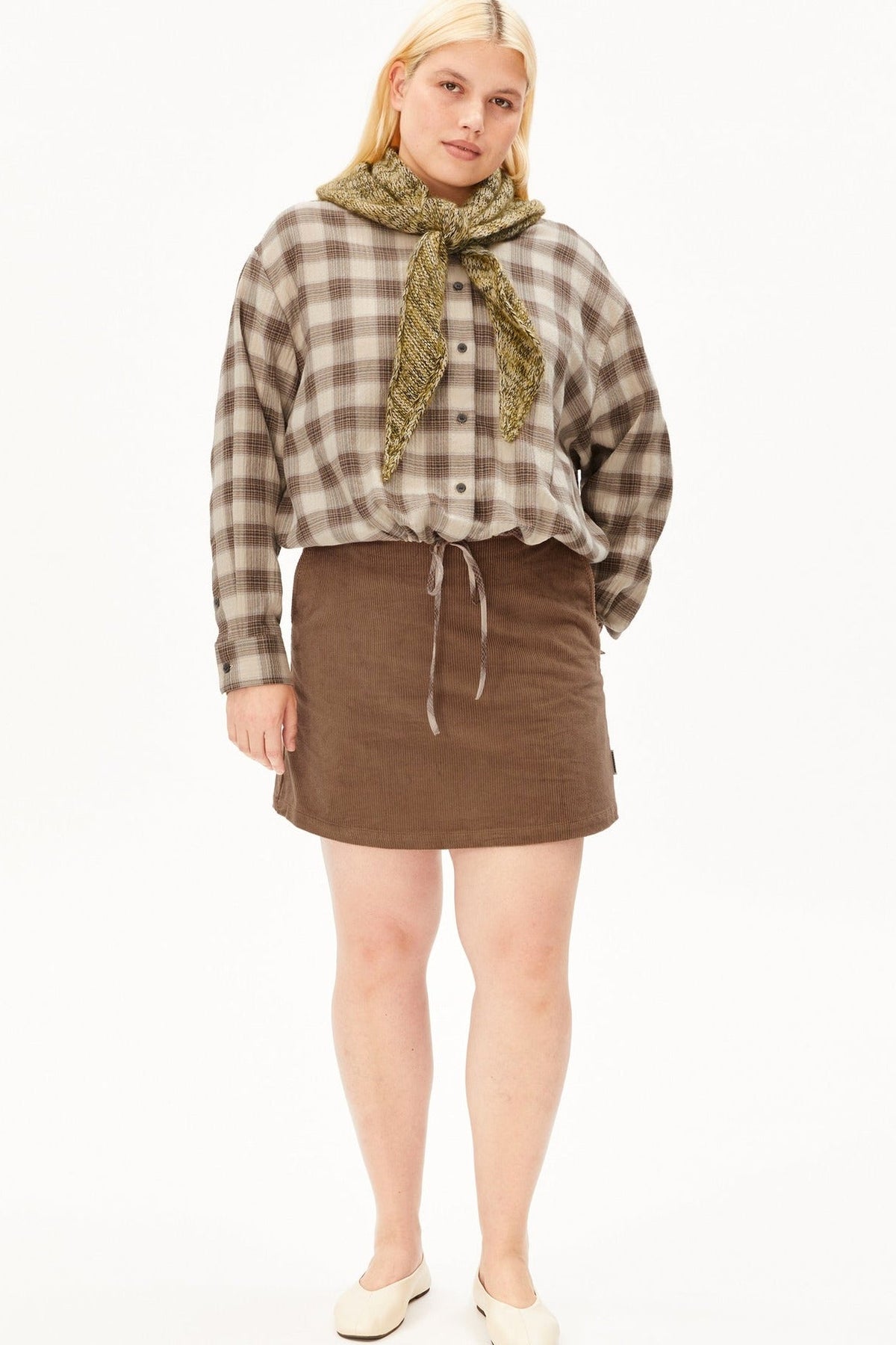 ARMEDANGELS-Corduroy Mini Skirt-Amberwood-BACKYARD