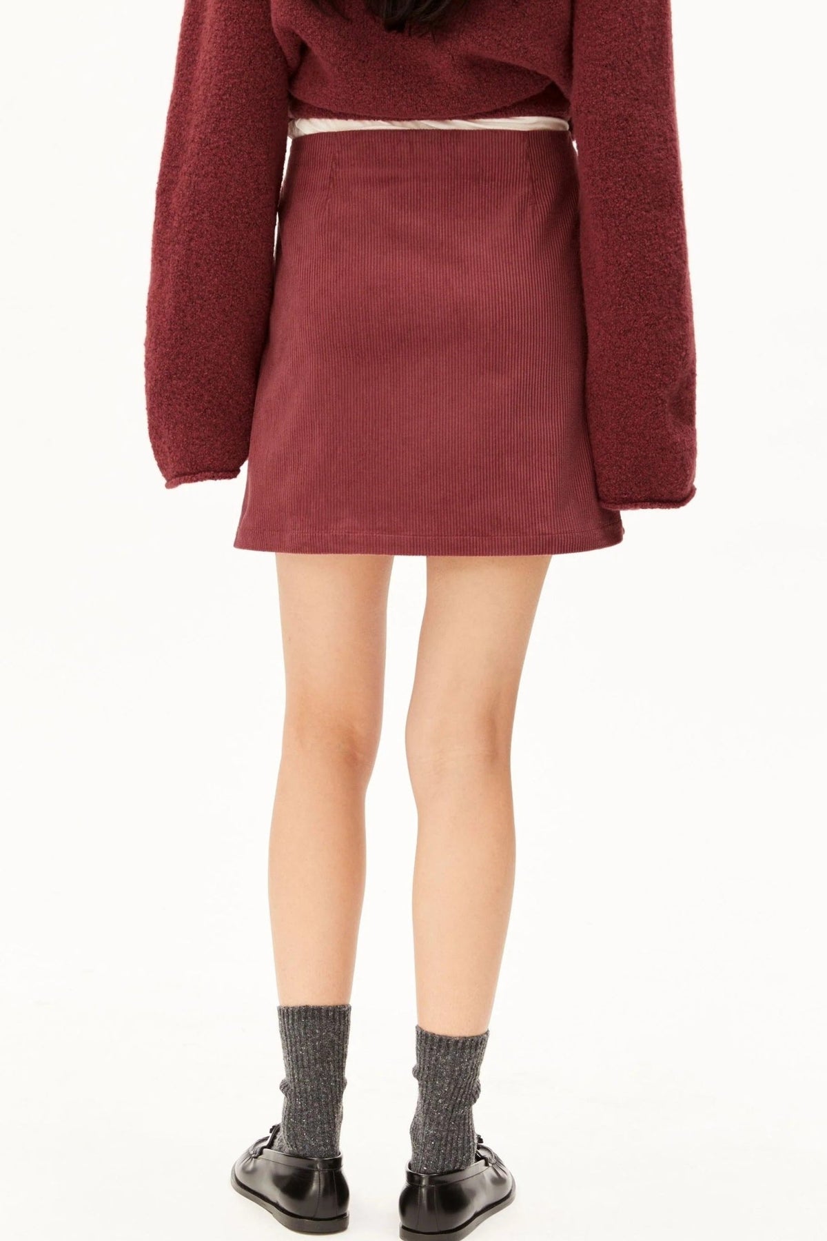 ARMEDANGELS-Corduroy Mini Skirt-Velvet Ember-BACKYARD