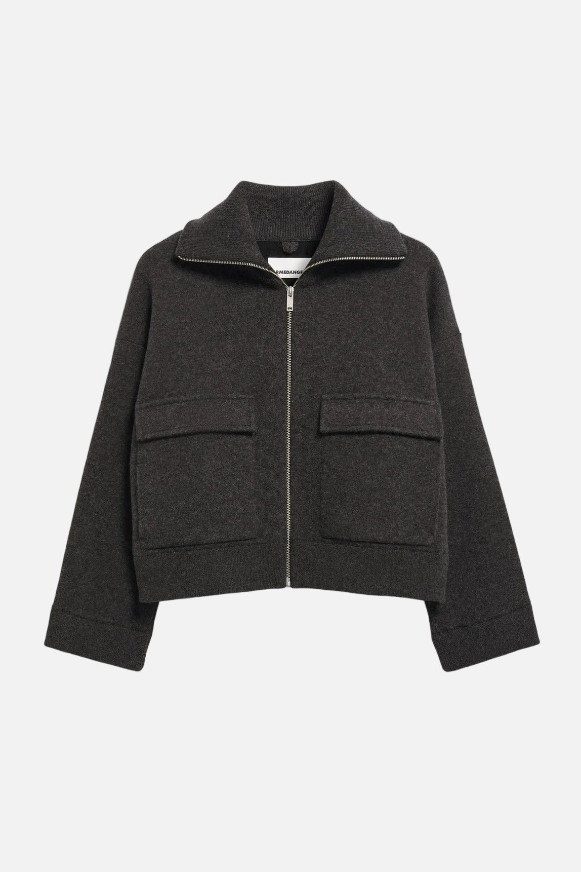 ARMEDANGELS-Cotton-Wool Knit Jacket-Steel Melange-BACKYARD