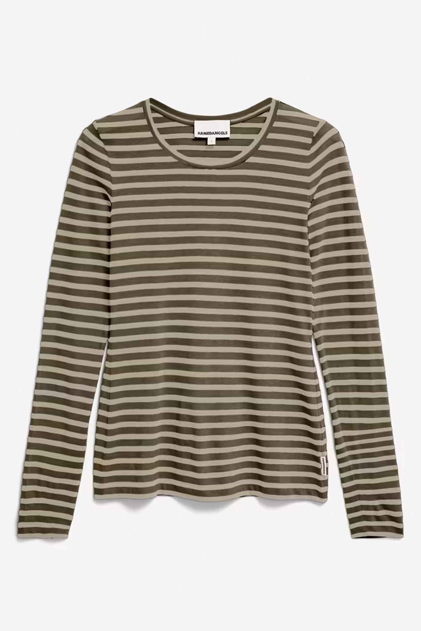 ARMEDANGELS - Enriccaa Stripes - Gravel Dried Moss - BACKYARD