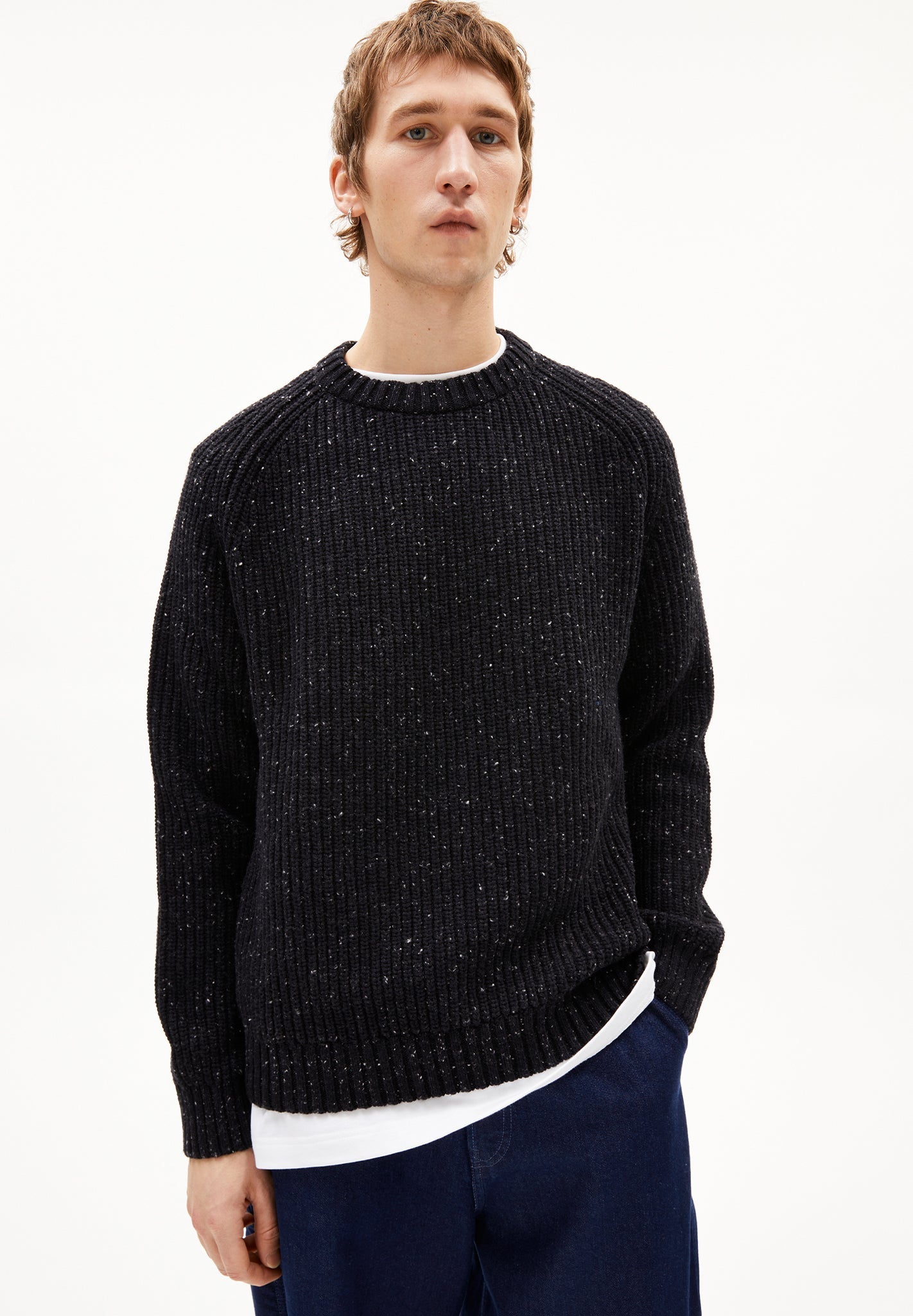 ARMEDANGELS - Kiaano Tweed - Black Oatmilk Tweed - BACKYARD