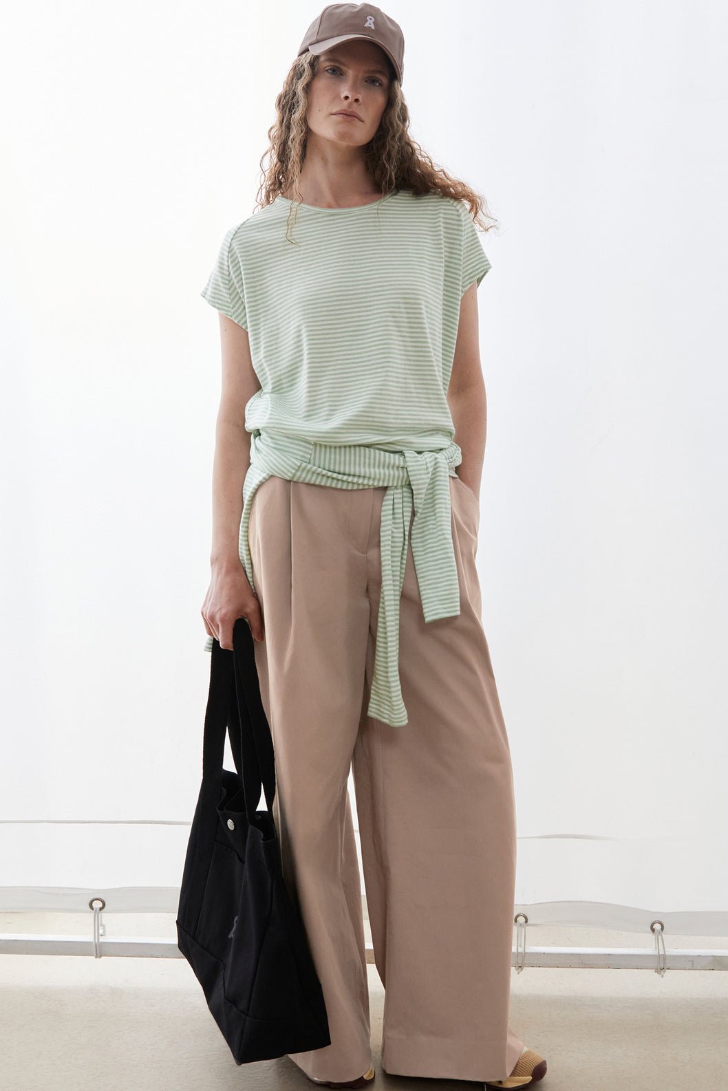 ARMEDANGELS - Slub Jersey Stripe - Oatmilk Foam - BACKYARD