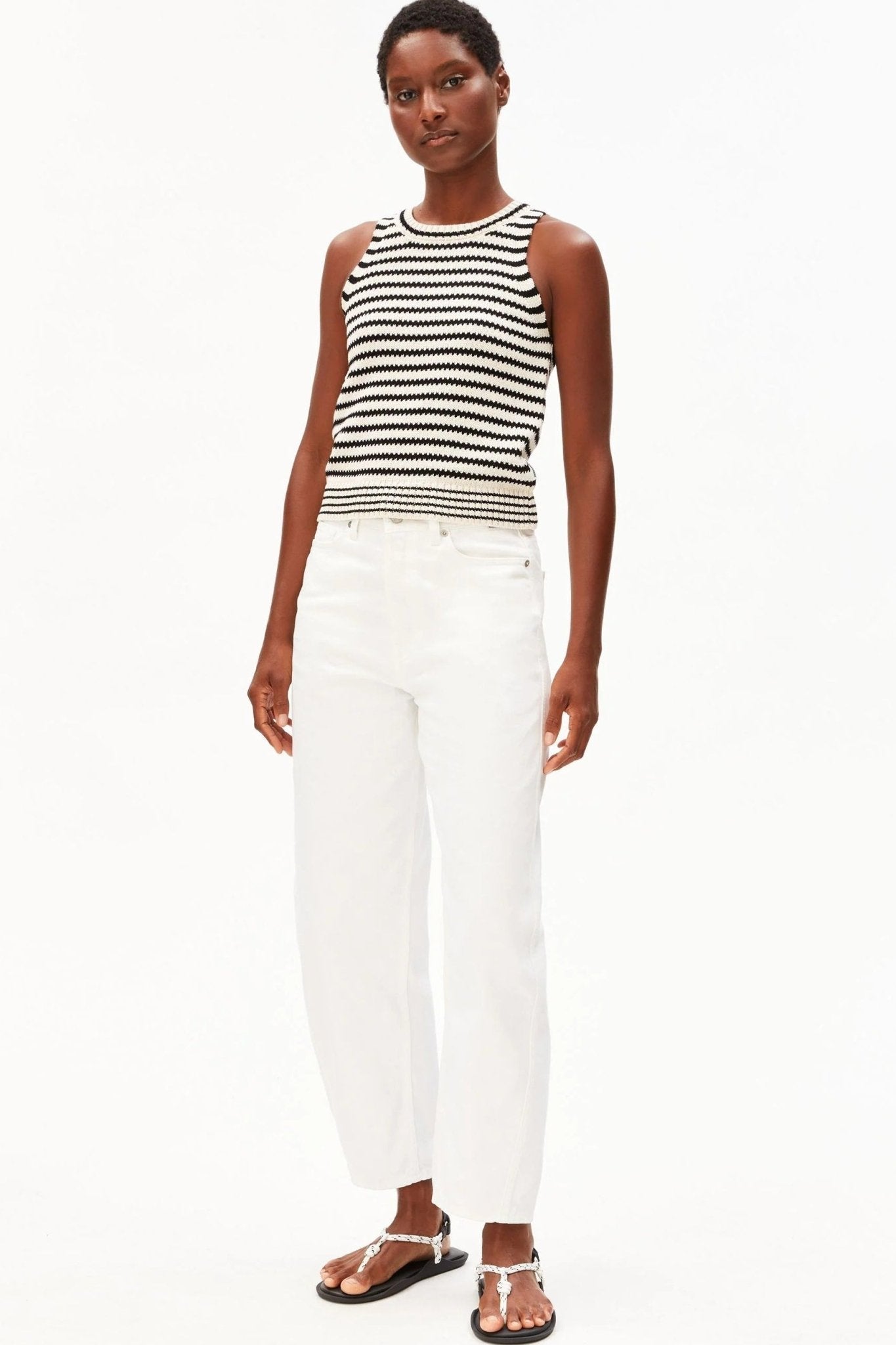 ARMEDANGELS - Stripe Knit Top - Undyed Black - BACKYARD