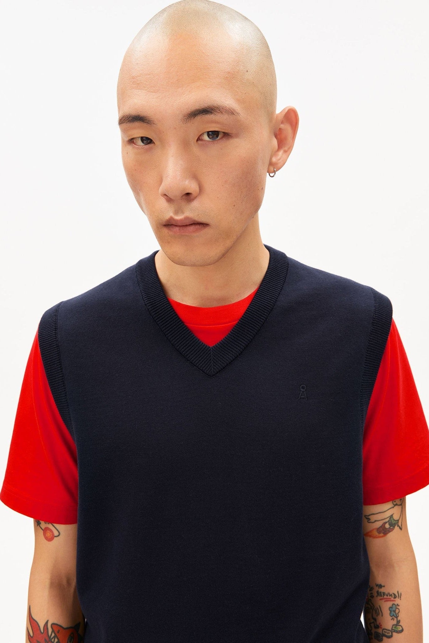 ARMEDANGELS - V - Neck Sleeveless Knit Vest - Night Sky - BACKYARD