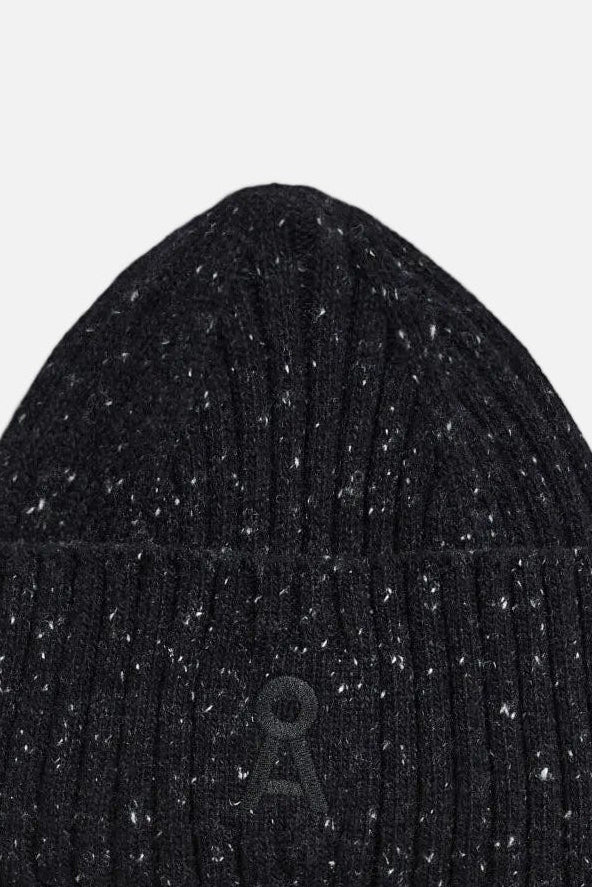 ARMEDANGELS-Women Tweed Knit Hat-Black Tweed-BACKYARD