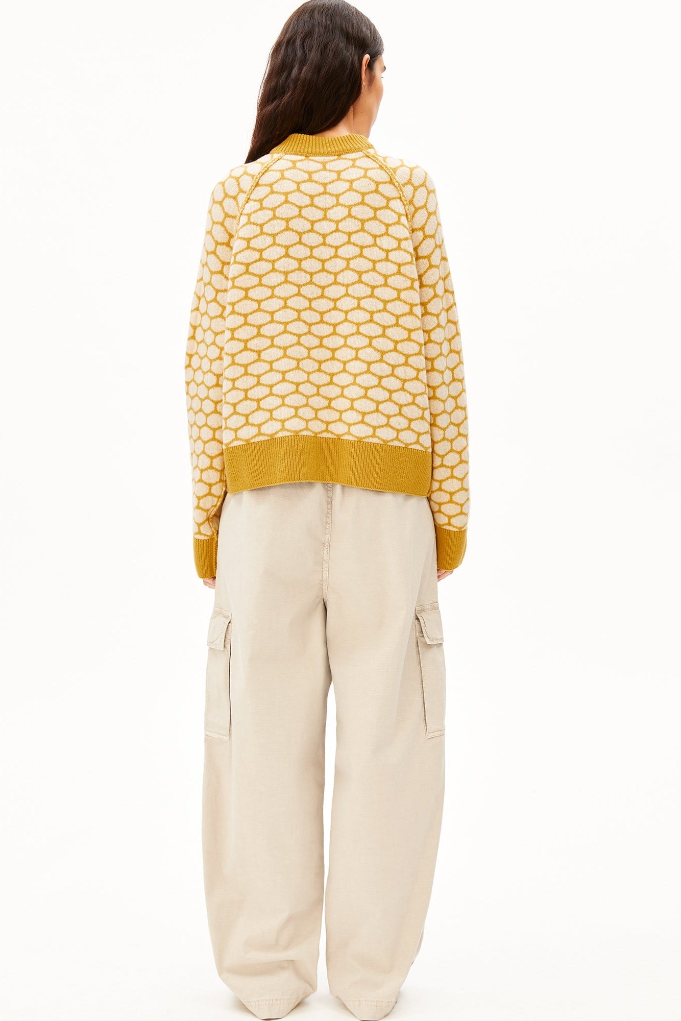 ARMEDANGELS-Wool Multi Dots Knit Sweater-Mosslace Oatmilk-BACKYARD