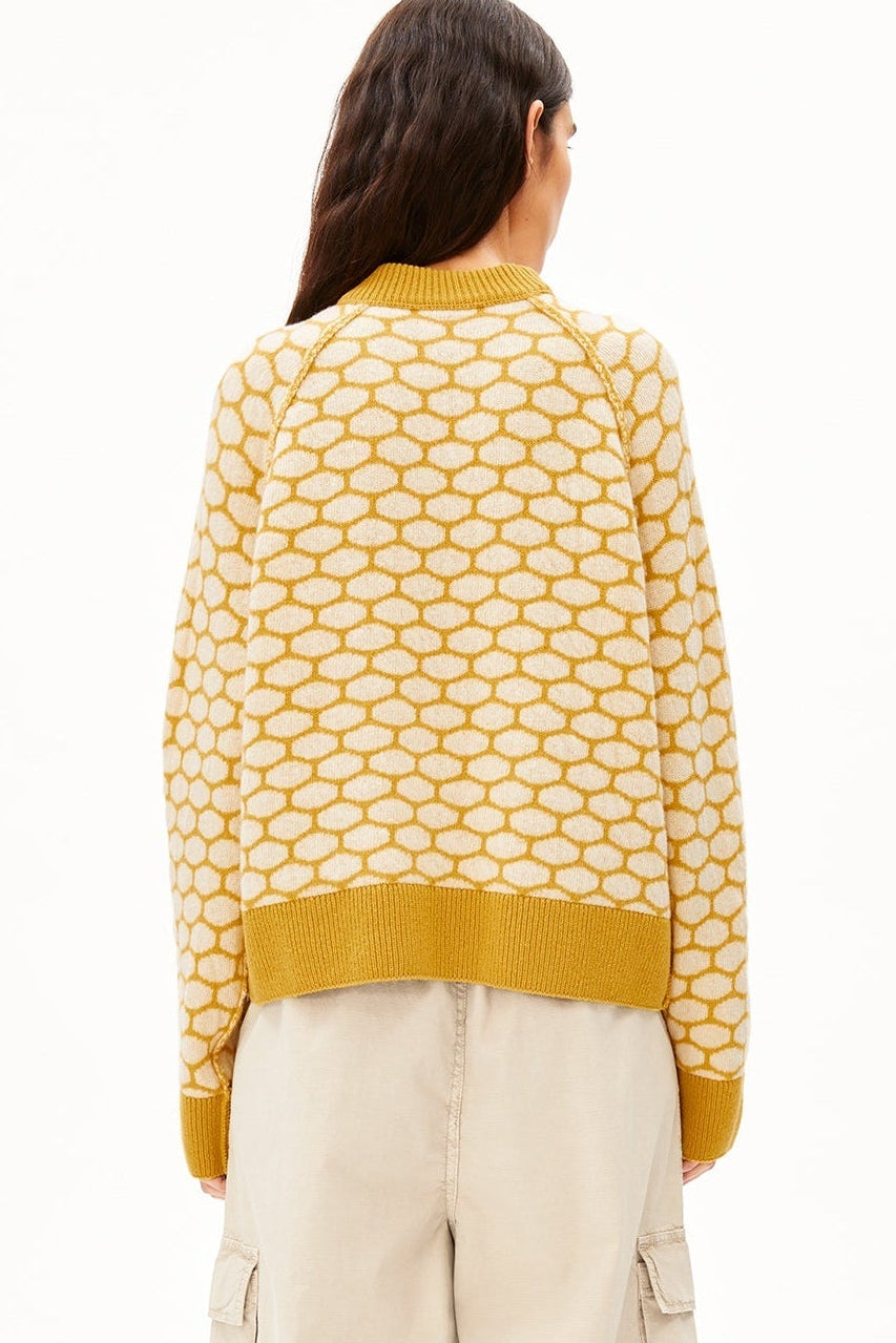 ARMEDANGELS-Wool Multi Dots Knit Sweater-Mosslace Oatmilk-BACKYARD