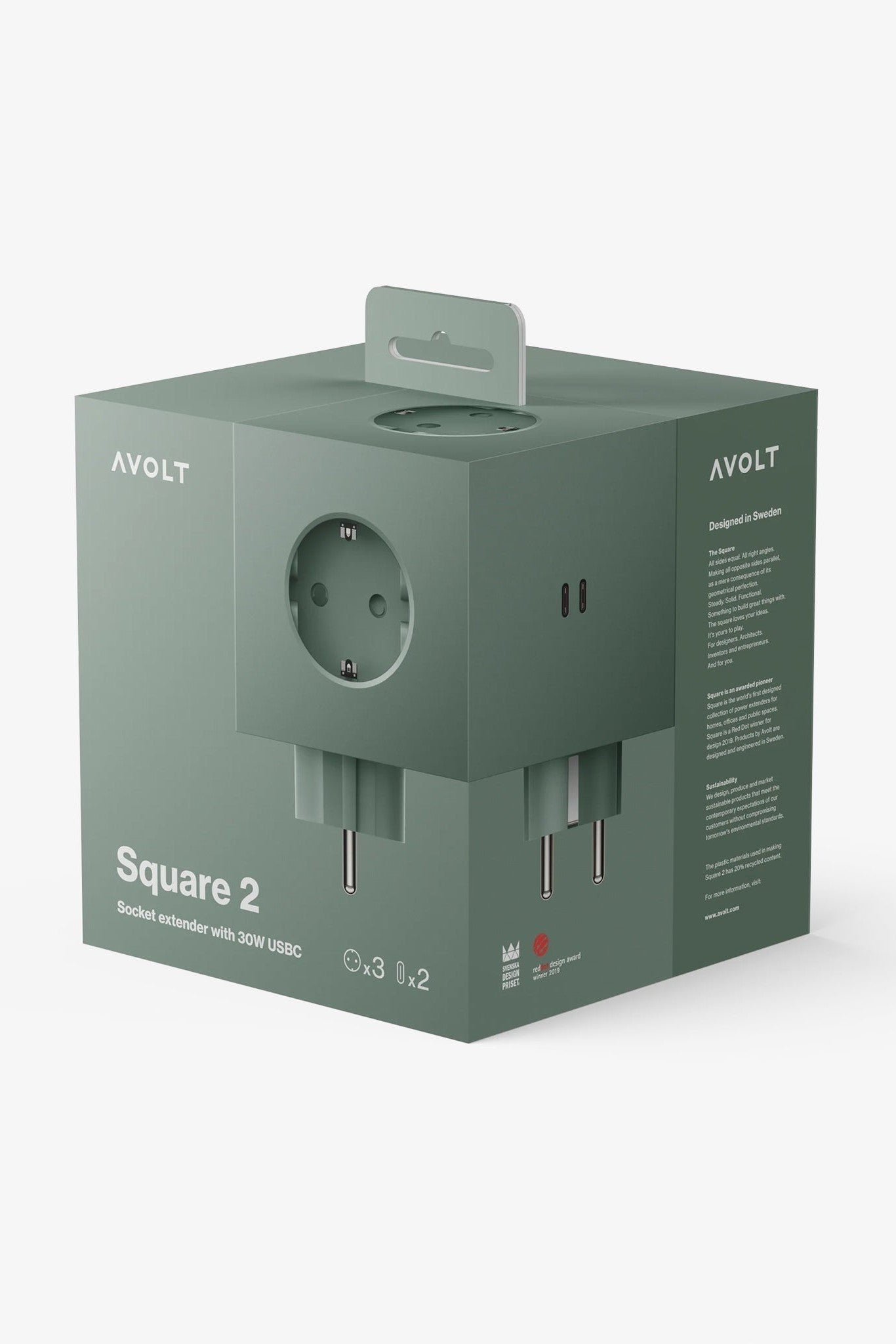 AVOLT - Square 2 - Oak Green - BACKYARD