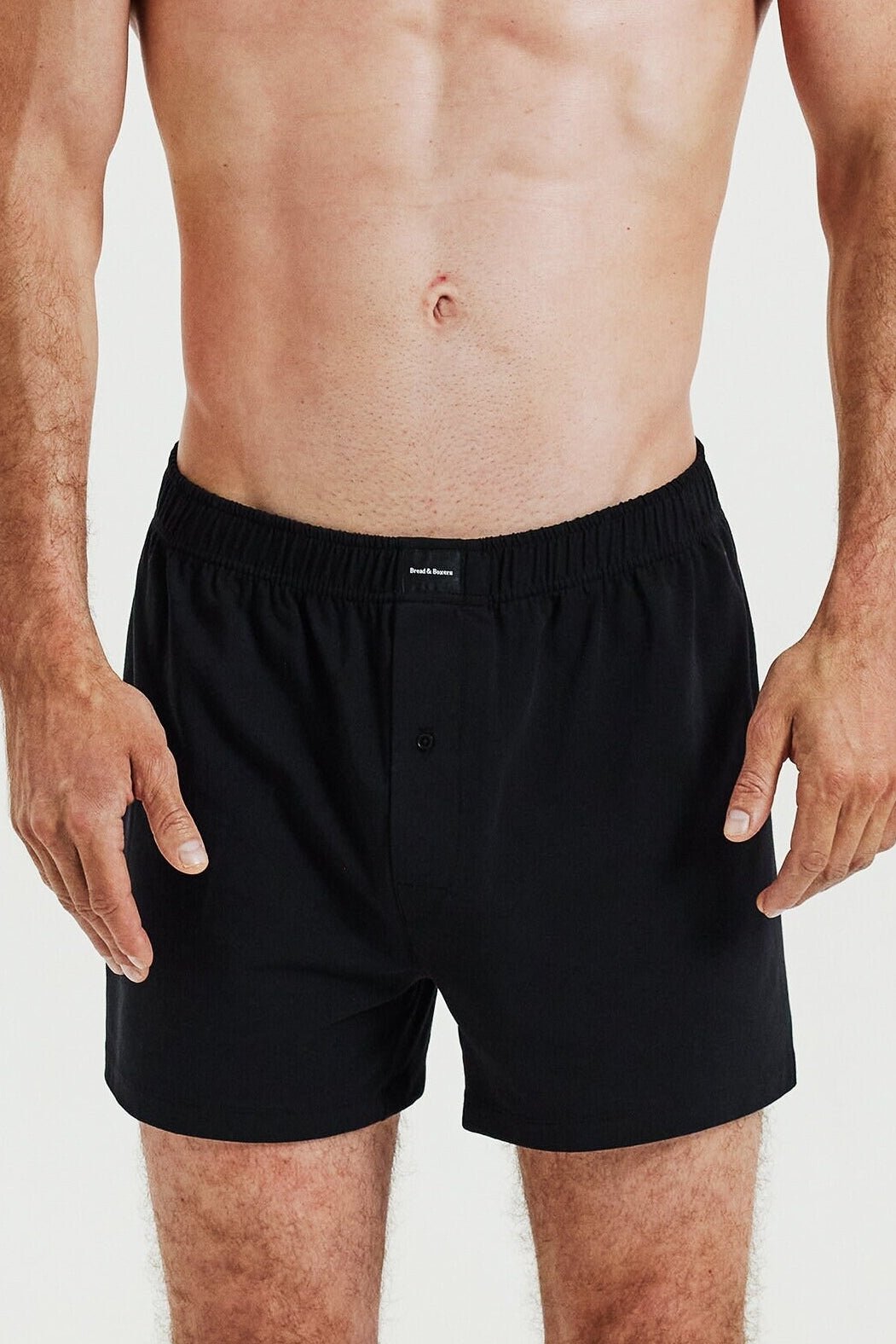 BREAD & BOXERS - Jersey Boxer Shorts 2 - Pack - Black - BACKYARD