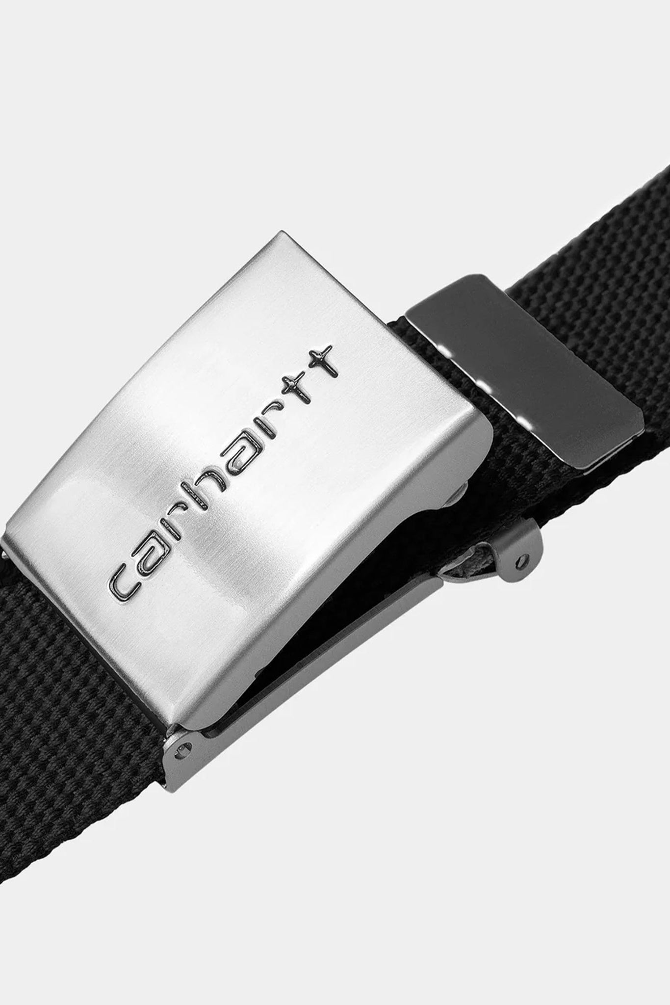 CARHARTT WIP - Clip Belt Chrome - Black - BACKYARD