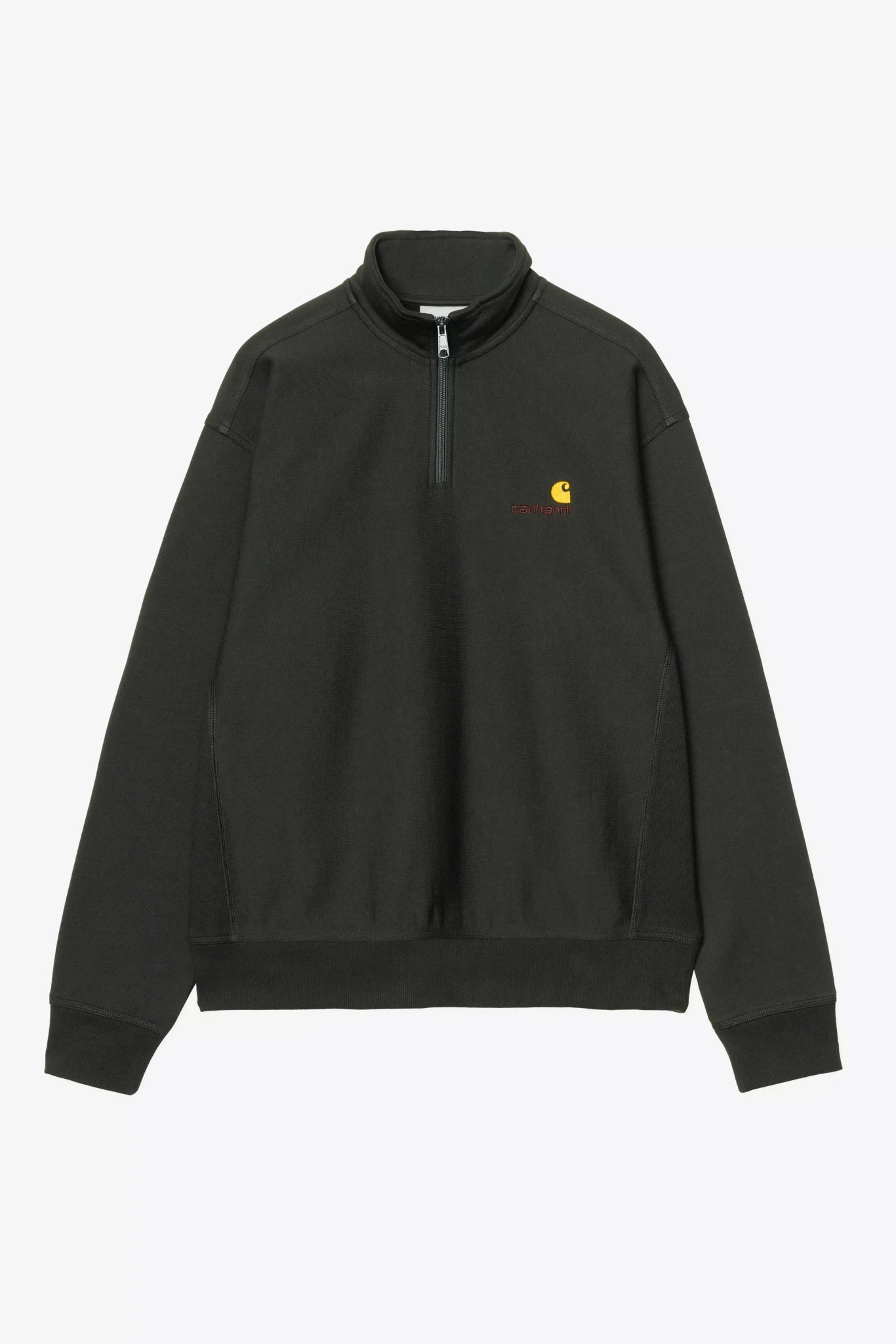 CARHARTT WIP-Half Zip American Script Sweat-Raven-BACKYARD
