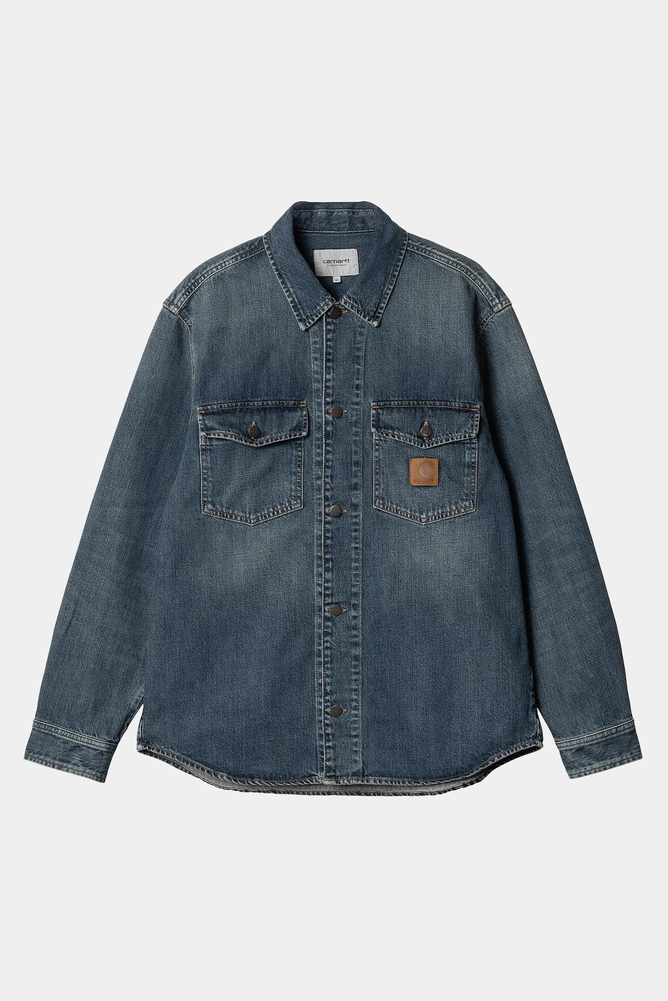 CARHARTT WIP - Lincoln Shirt Jac - Blue Worn Used Washed - BACKYARD