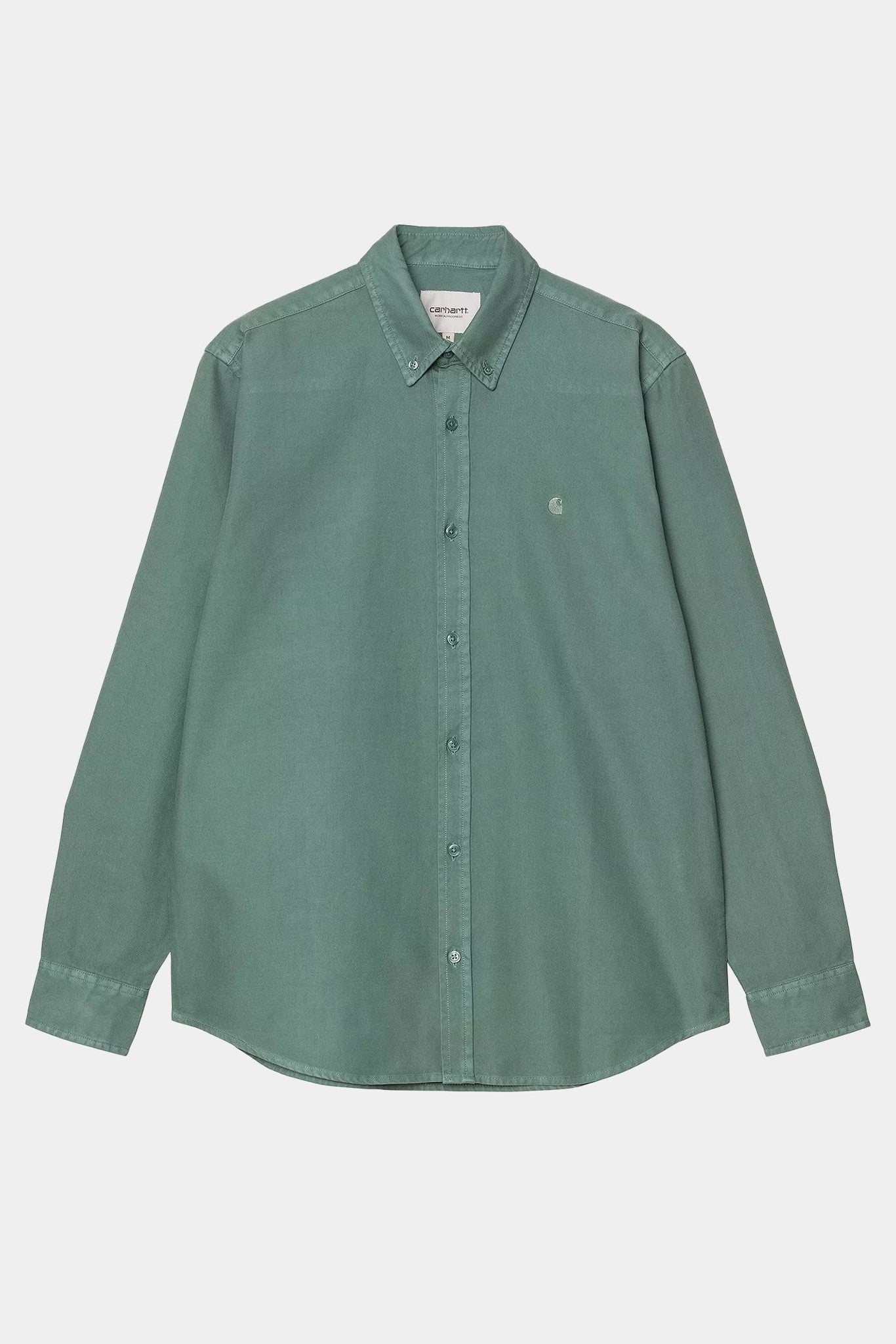 CARHARTT WIP - L/S Bolton Shirt - Silver Pine Garment Dyed - BACKYARD