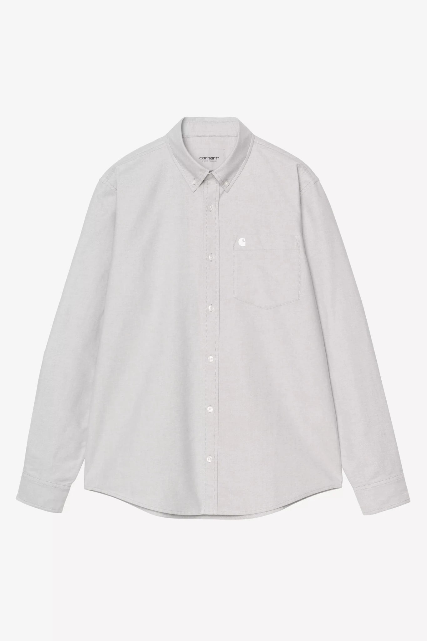 CARHARTT WIP - L/S C - Logo Shirt - Shady Grey White - BACKYARD