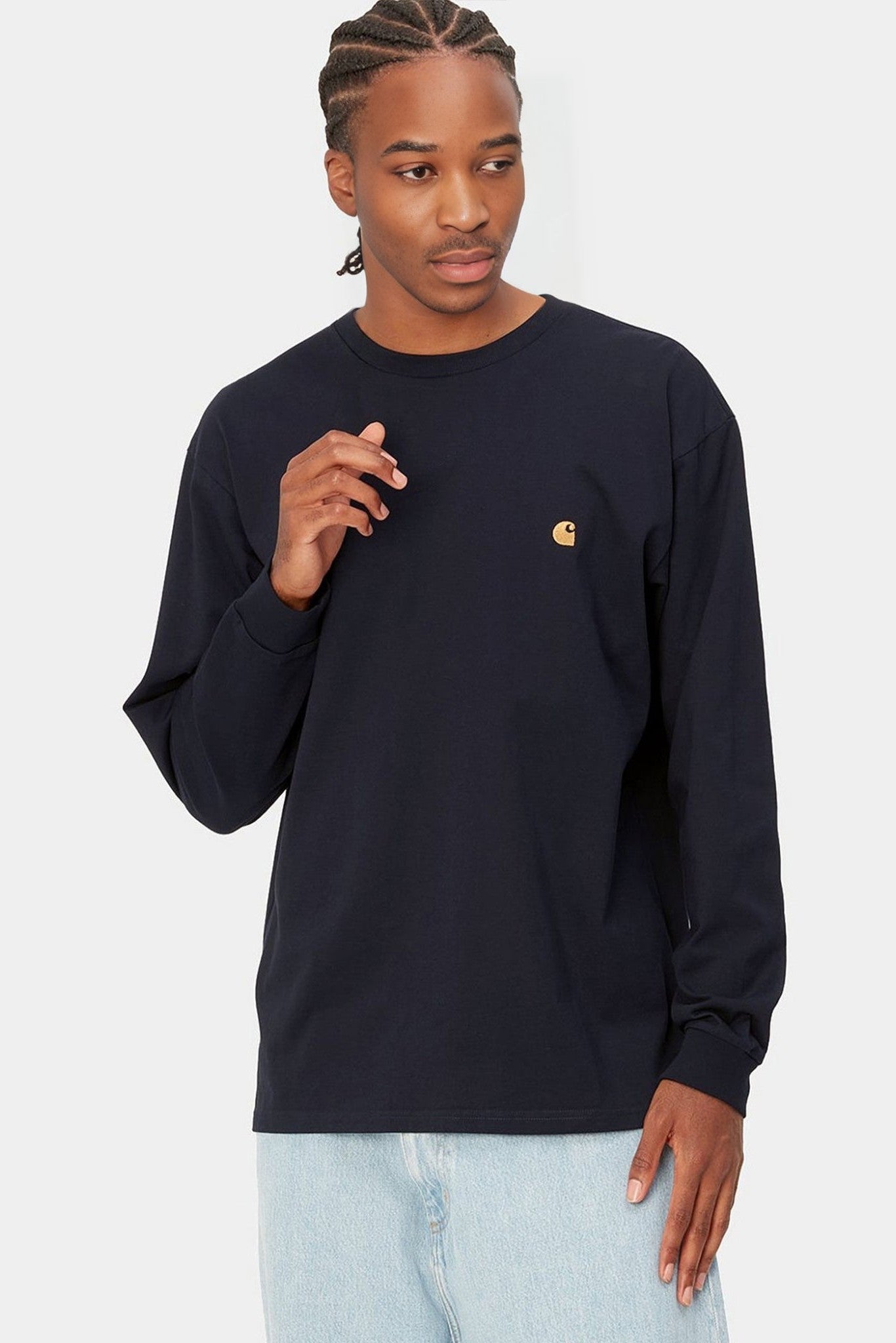 CARHARTT WIP - L/S Chase T-Shirt - Dark Navy Gold - BACKYARD